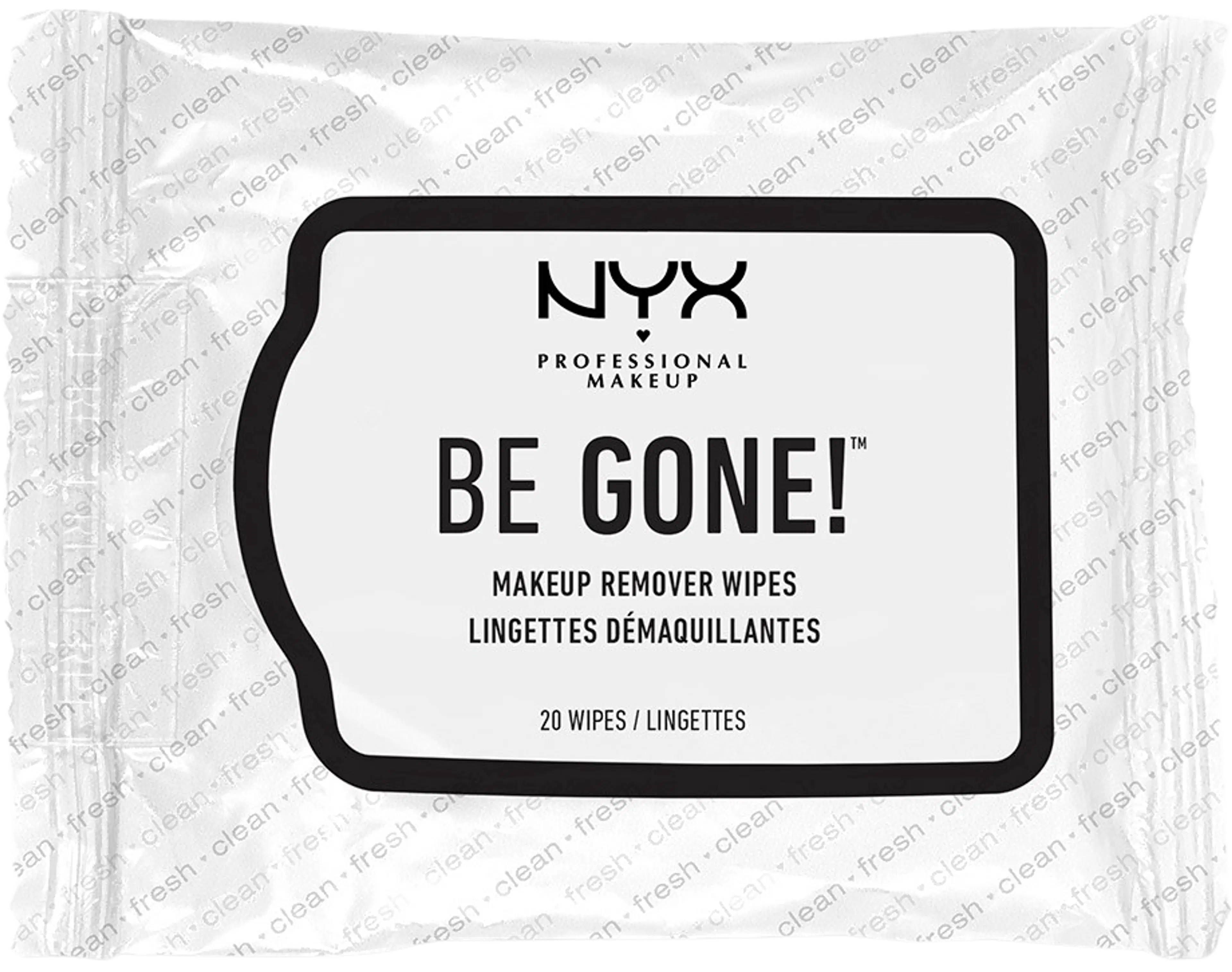 NYX Professional Makeup Be Gone! Make Up Remover Wipes meikinpoistoliina 20 kpl