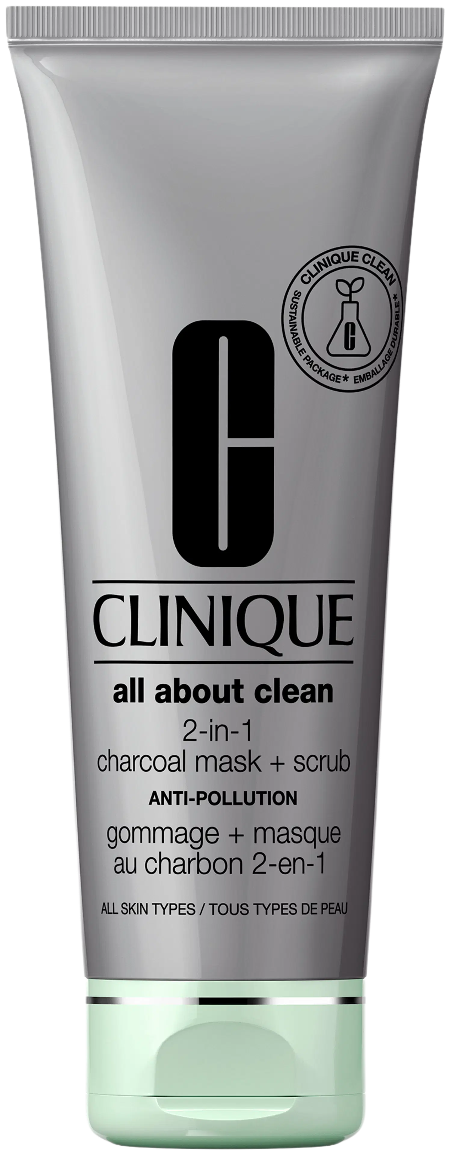 Clinique All About Clean 2-in-1 Charcoal Mask + Scrub kasvonaamio 100 ml