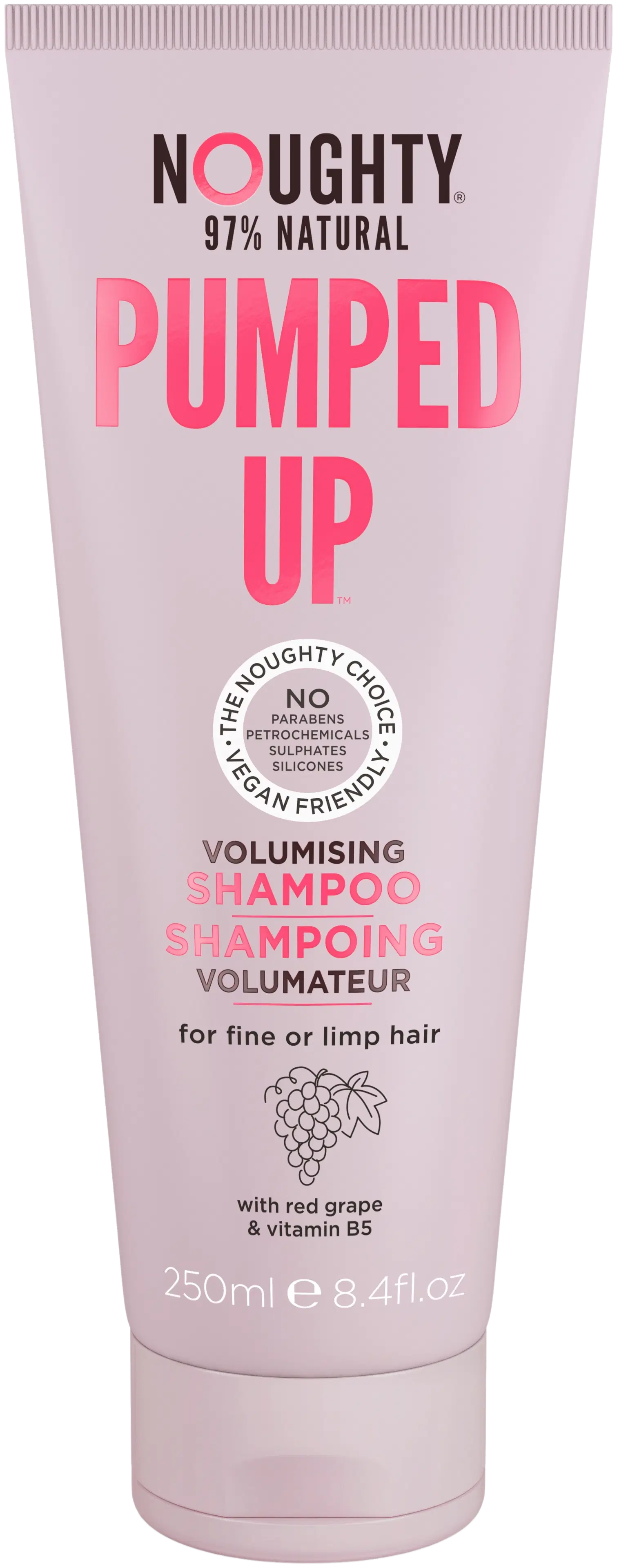 Noughty Pumped Up Volumising tuuheuttava shampoo hennoille ja liukkaille hiuksille 250ml