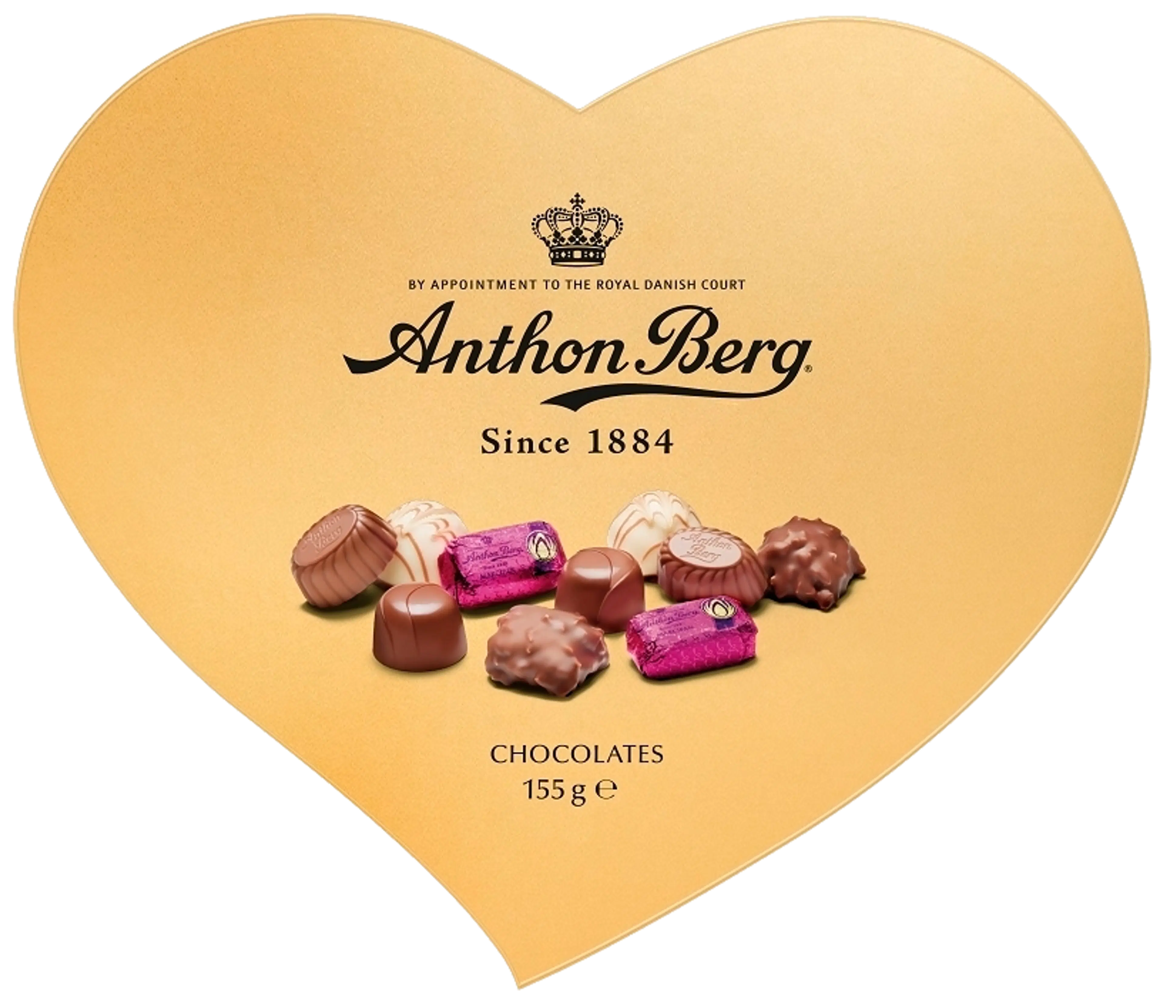 Anthon Berg Kultainen sydänrasia suklaakonvehtilajitelma 155g