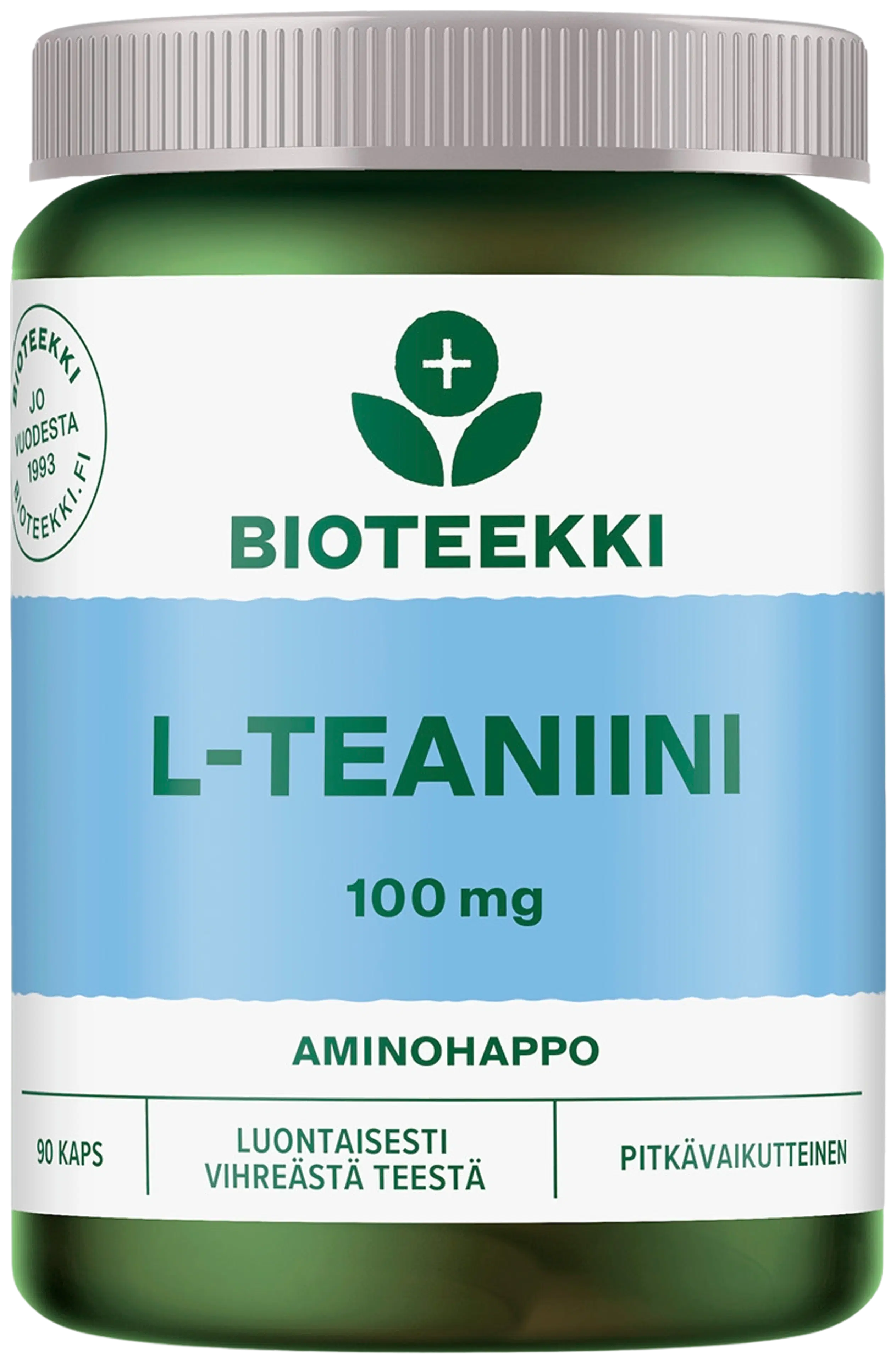 Bioteekki L-Teaniini pitkävaikutteinen ravintolisä 90 kaps.