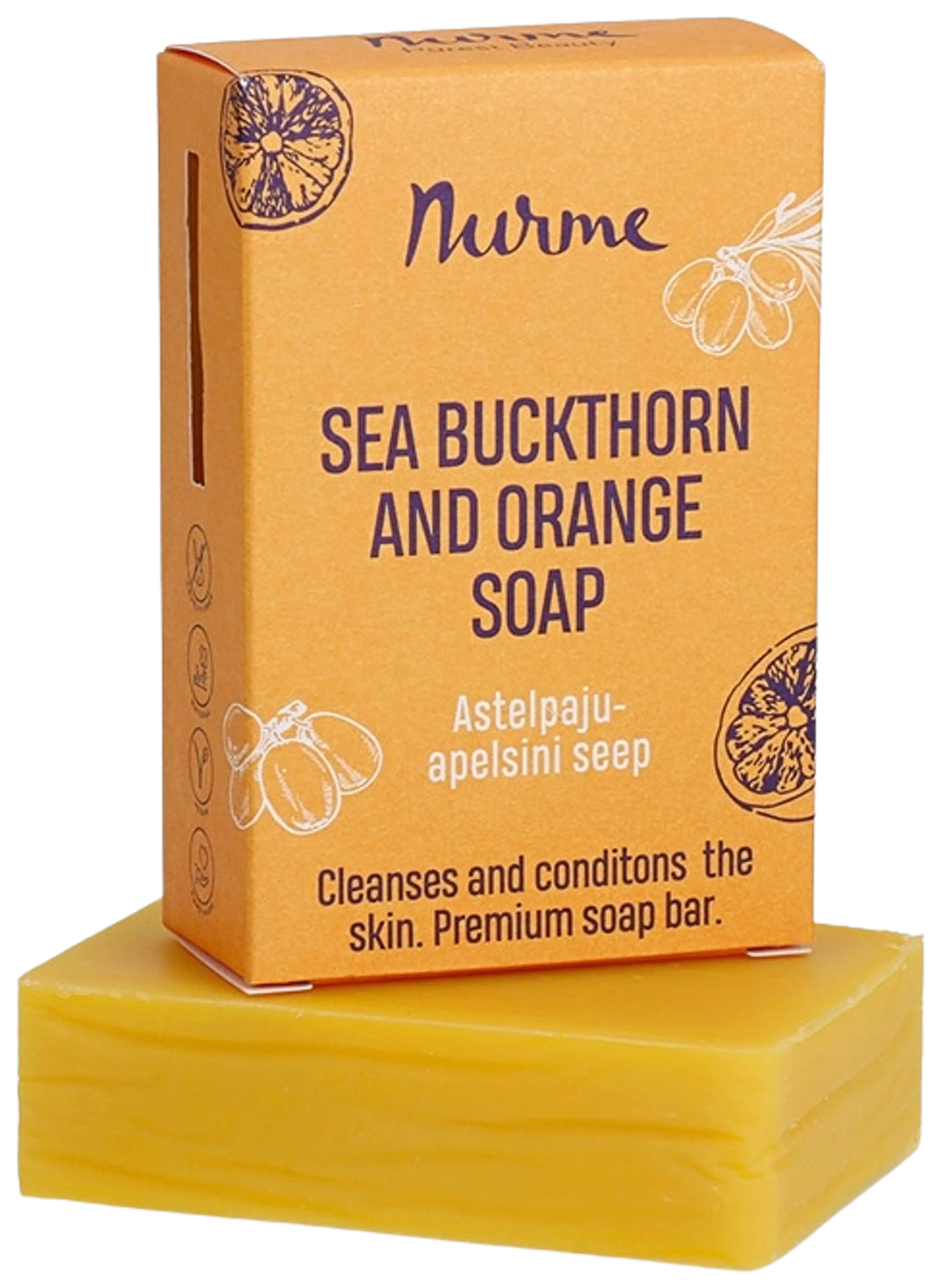 Nurme Sea & Orange Buckthorn Soap Bar 100 g – Applesiini & tyrni palasaippua