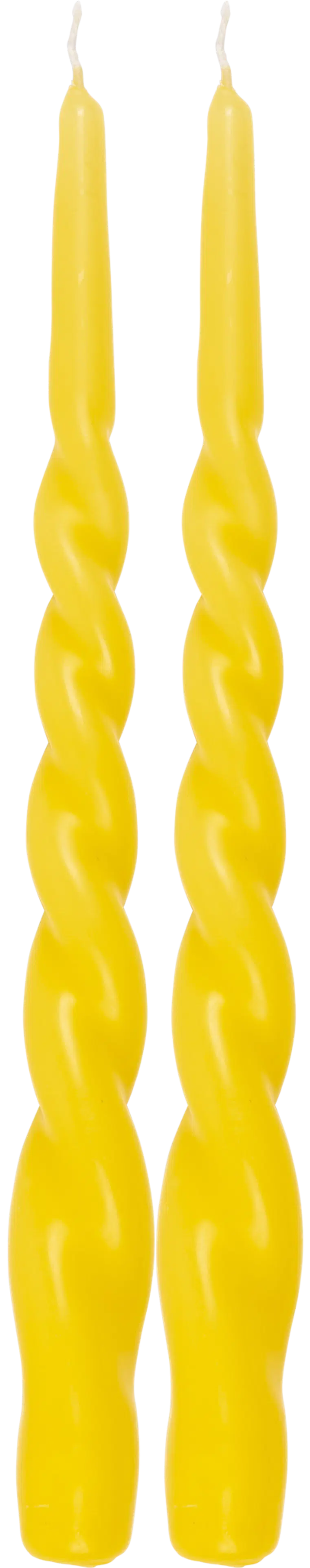 Pentik Kierre kruunukynttilä 28 cm 2 kpl/pkt, keltainen