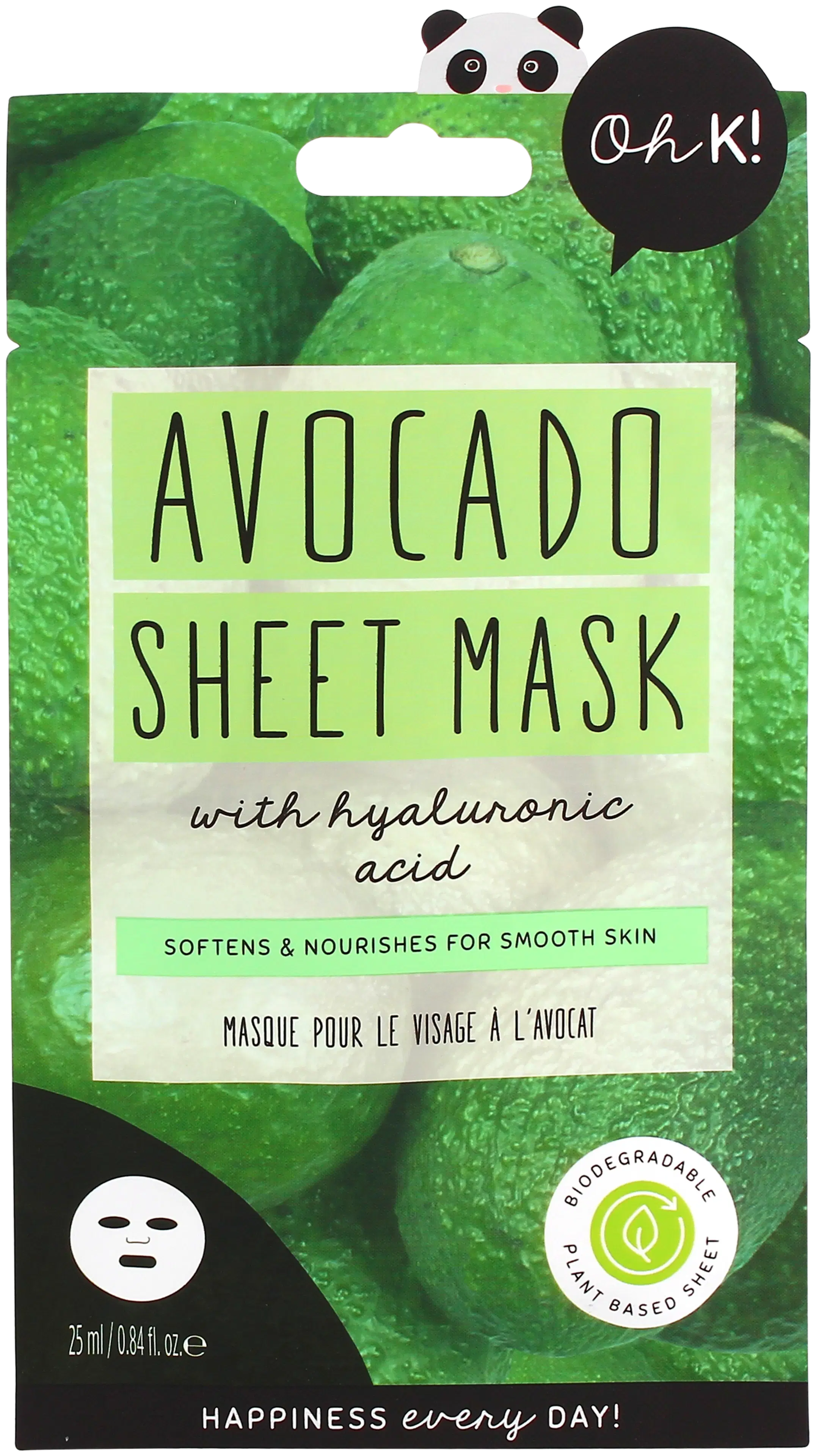 Oh K! Super Silky Avocado Sheet Mask avokado naamioarkki 20 ml