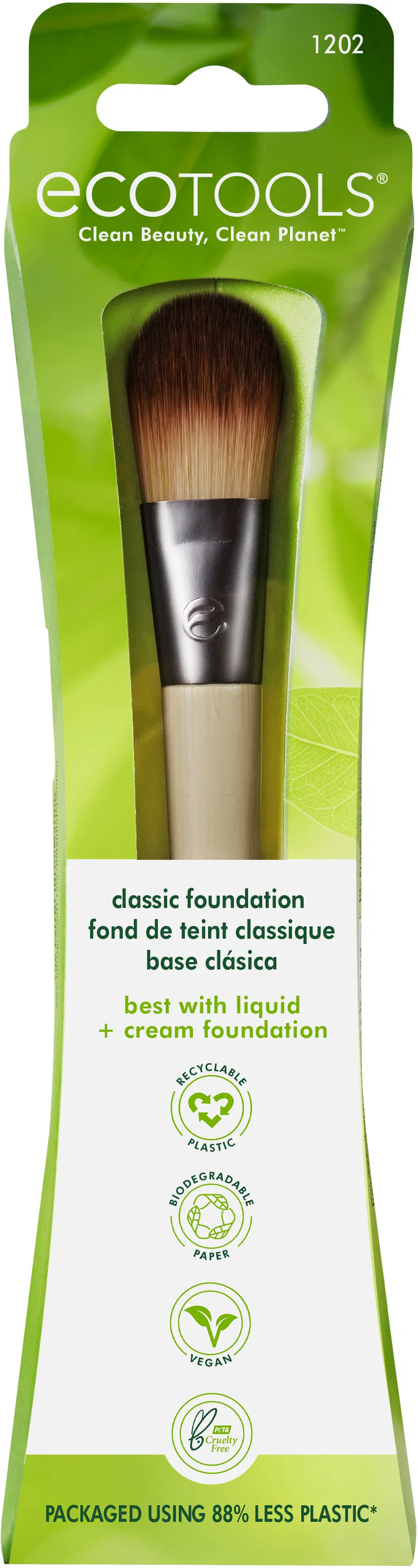 Ecotools Classic foundation brush - litteä meikkivoidesivellin