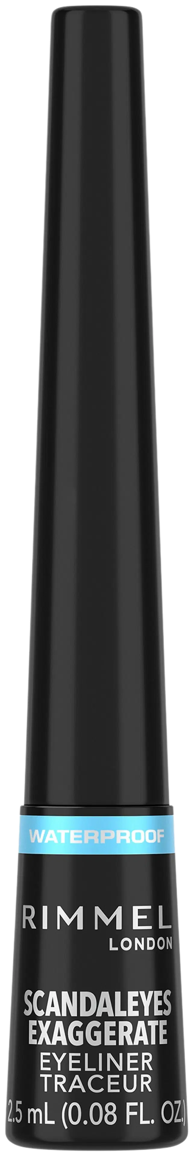 Rimmel 2,5ml Scandaleyes Waterproof Liquid Eyeliner 003 Black nestemäinen silmänrajausväri