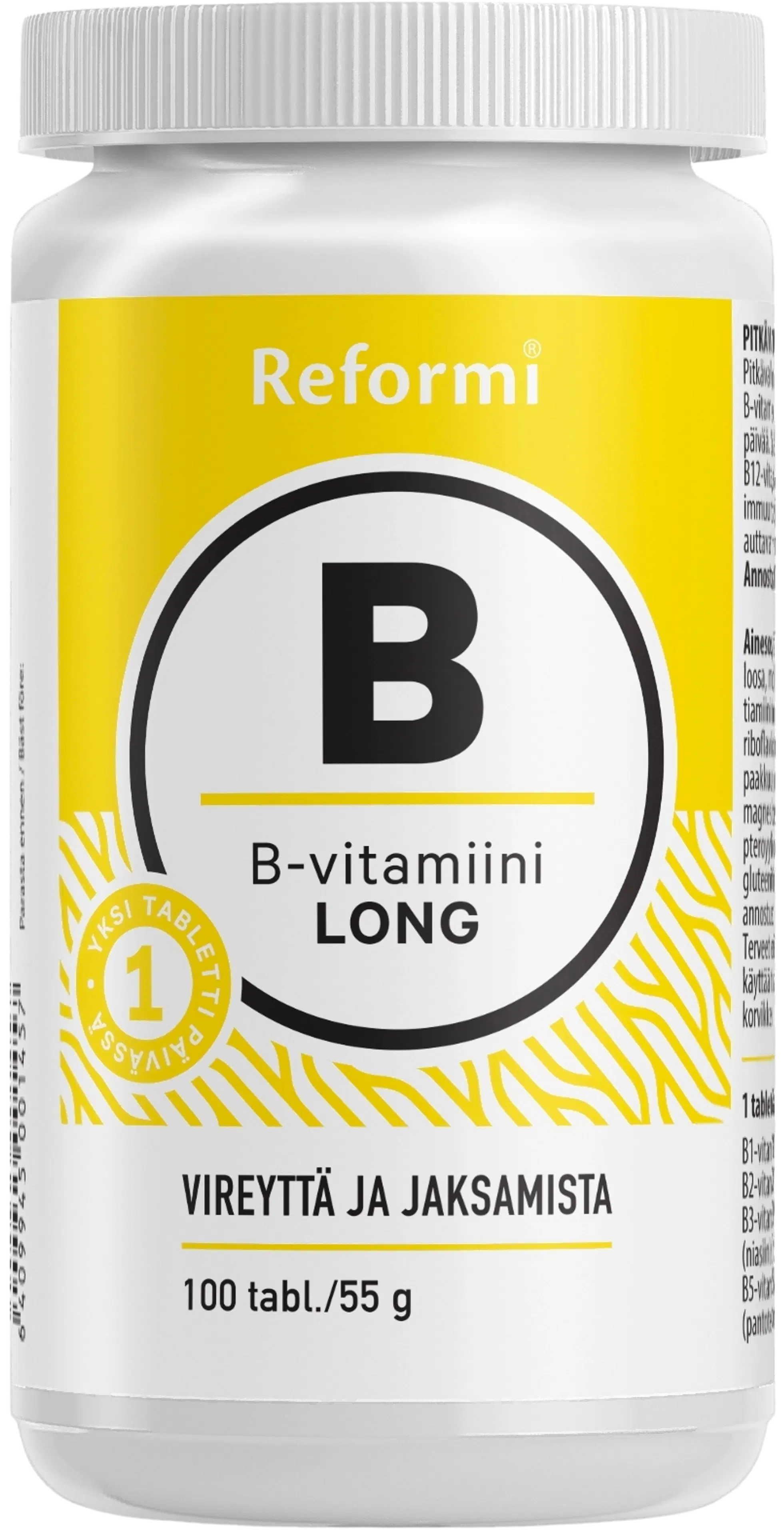 Reformi B-vitamin Long 100tabl ravintolisä