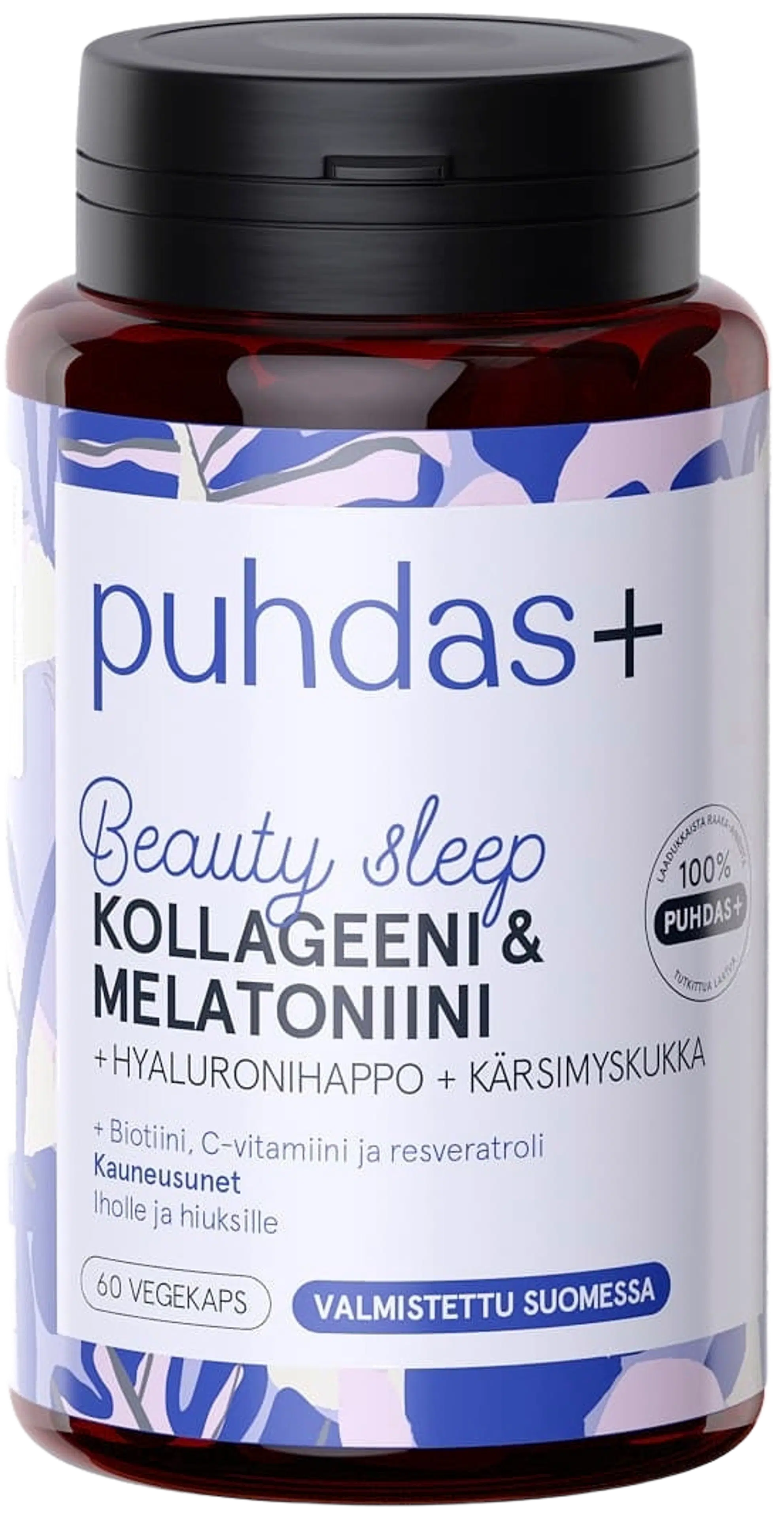 Puhdas+ Beauty sleep kollageeni & melatoniini 26g/60 kaps