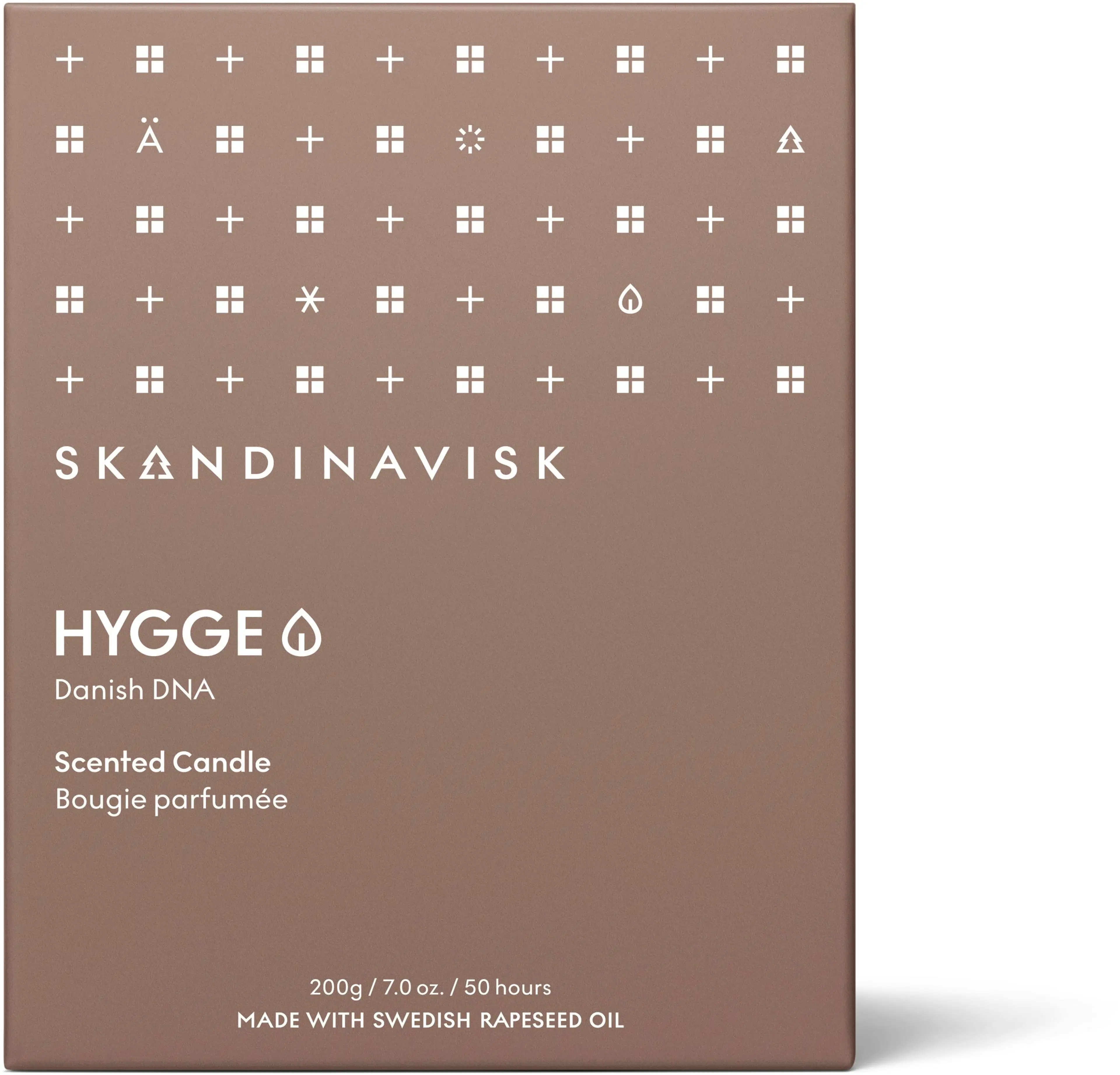 Skandinavisk HYGGE Tuoksukynttilä puukannella 200g, ruskea