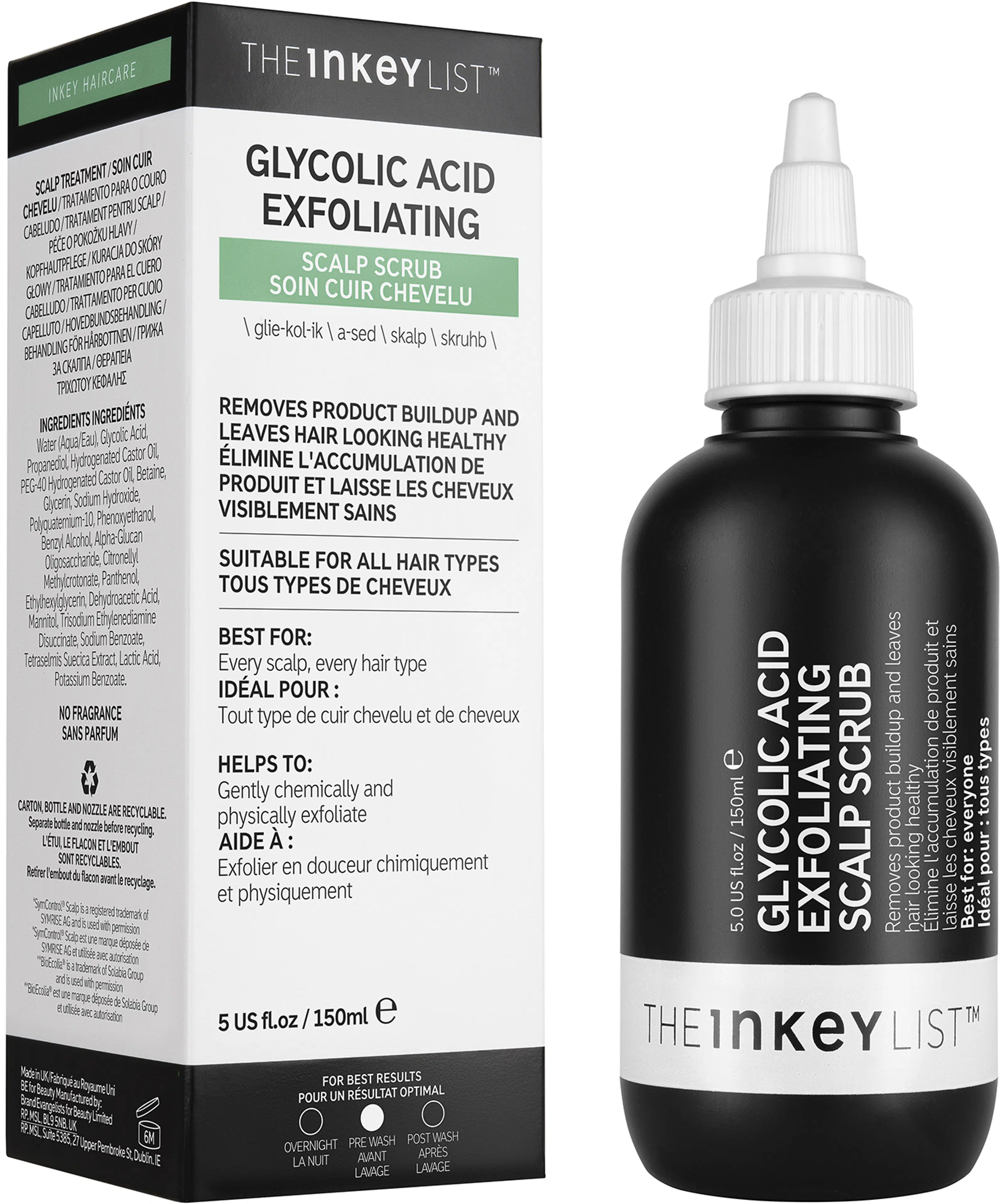 The Inkey List Glycolic Acid Exfoliating Scalp Scrub kuorinta hiuspohjalle 150 ml
