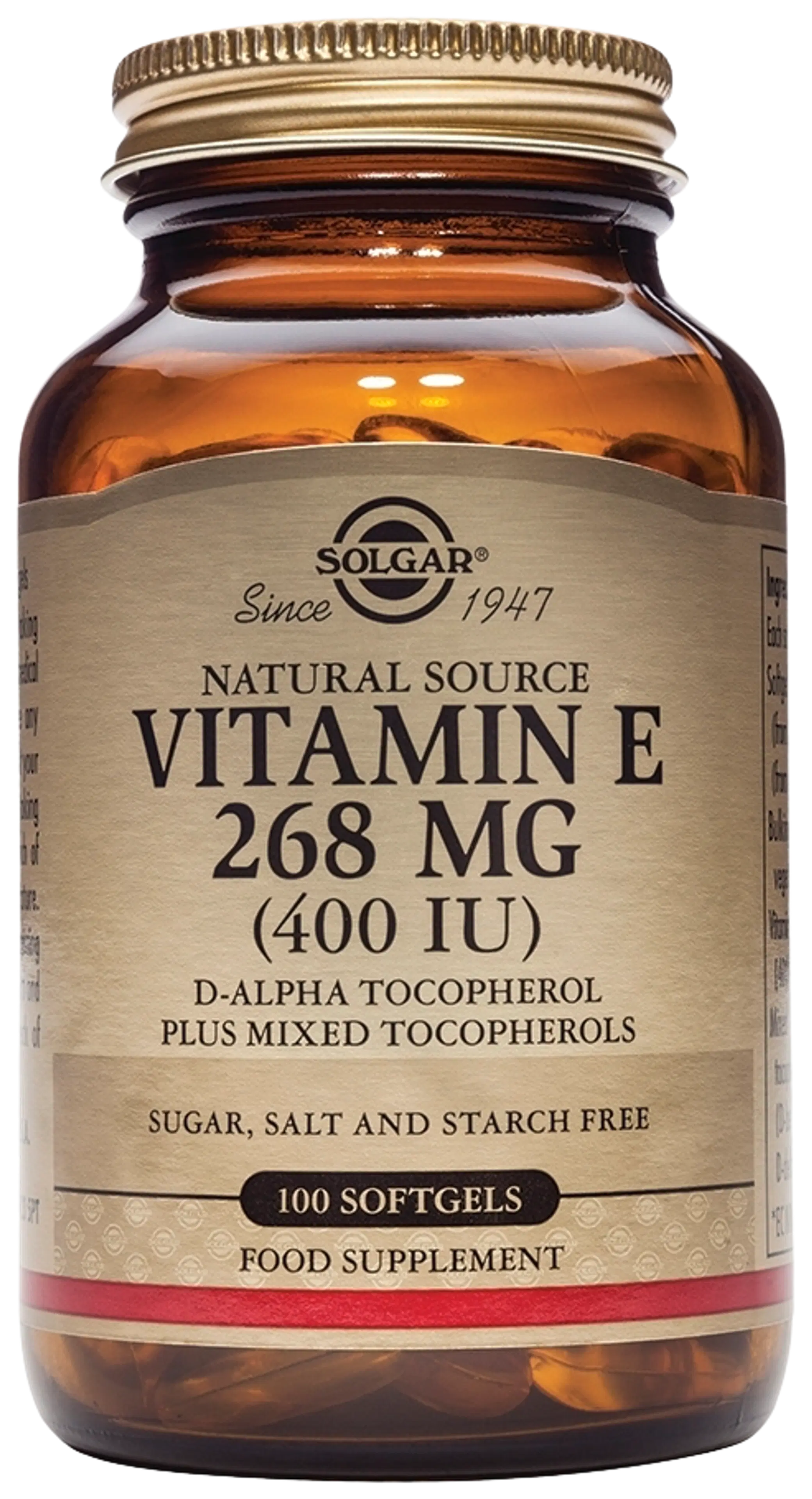 Solgar E-vitamiini 268 mg ravintolisä 100 kaps.