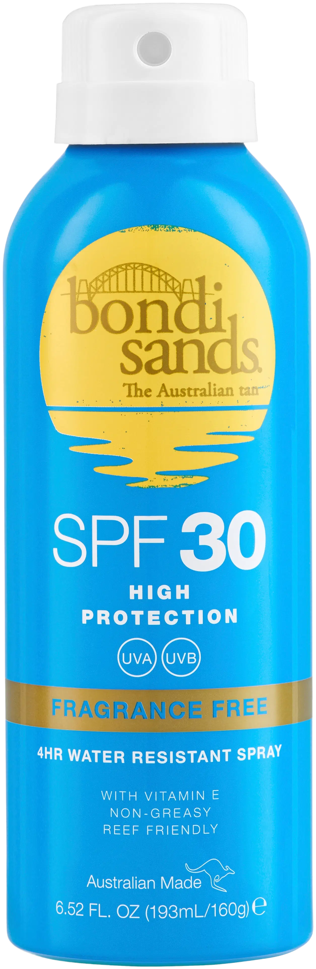 Bondi Sands Water Resistant Spray SPF 30 hajusteeton aurinkosuojasuihke 193 ml