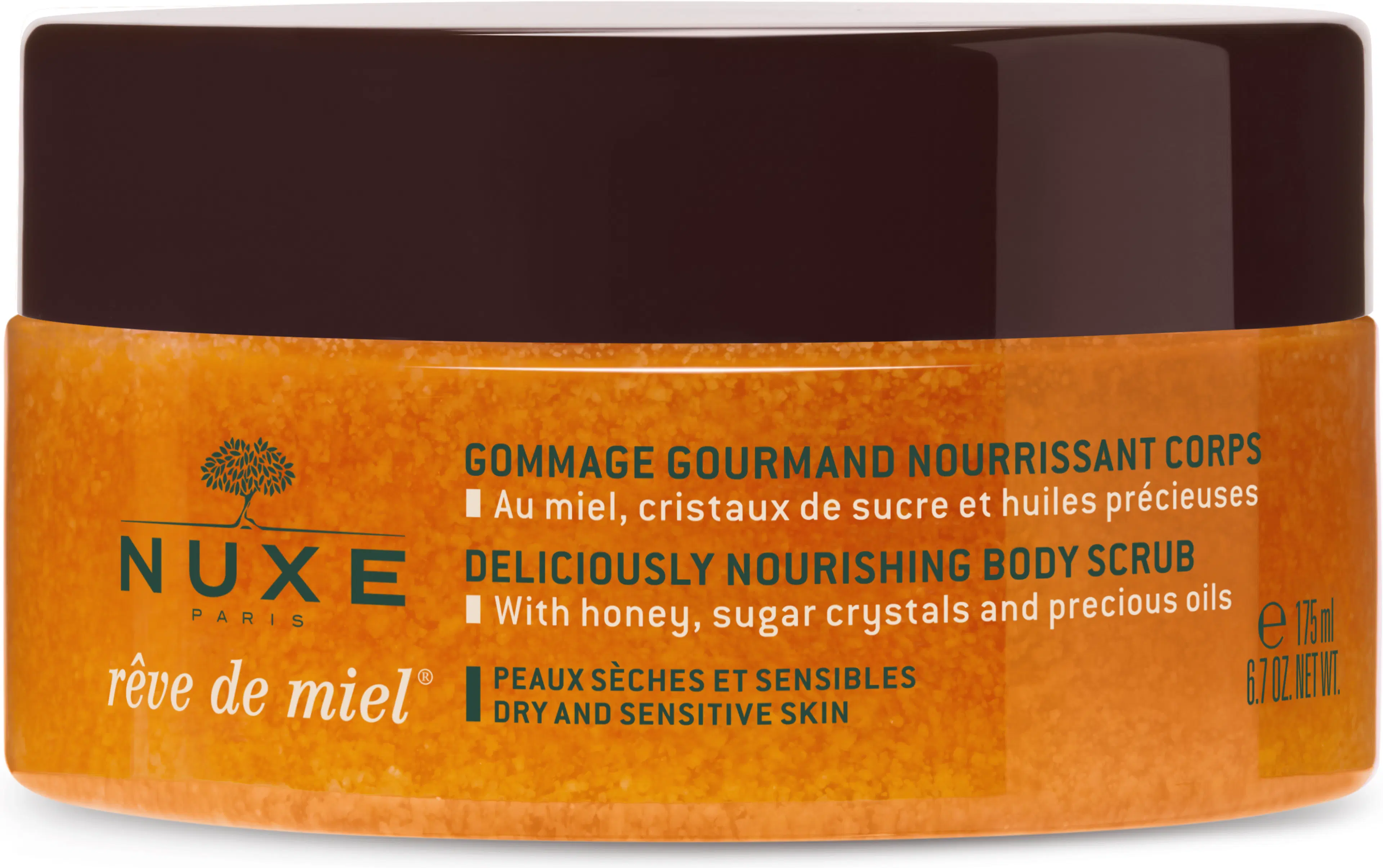 NUXE Réve de Miel Deliciously Nourishing Body Scrub dry and sensitive skin kuorintatuote vartalolle 175 ml
