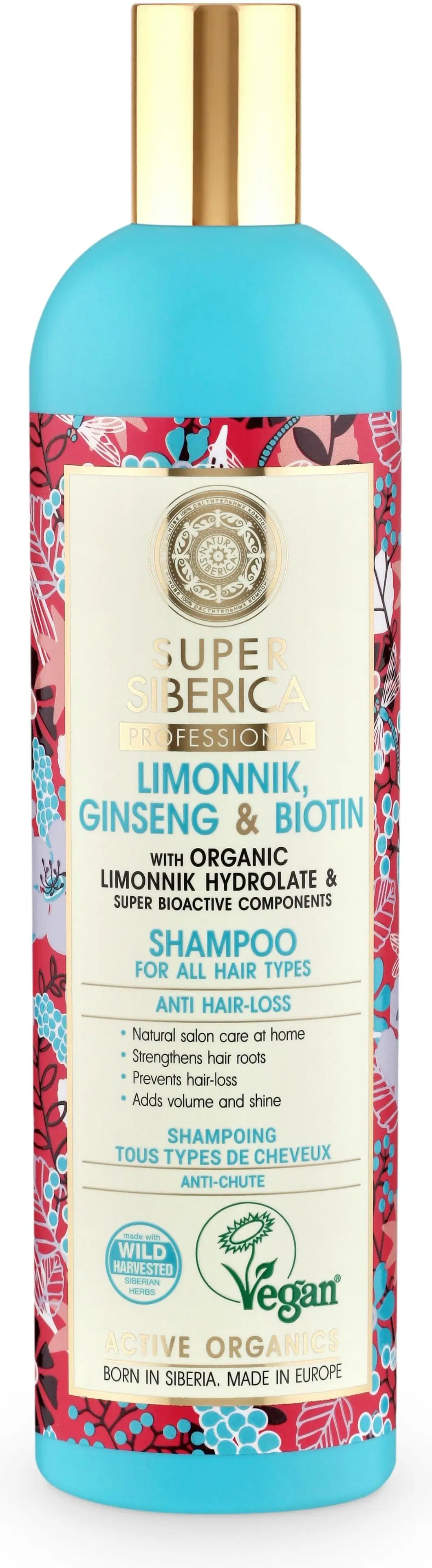 Natura Siberica Super Siberica Limonnik, ginseng & biotin - shampoo kaikille hiustyypeille, 400 ml