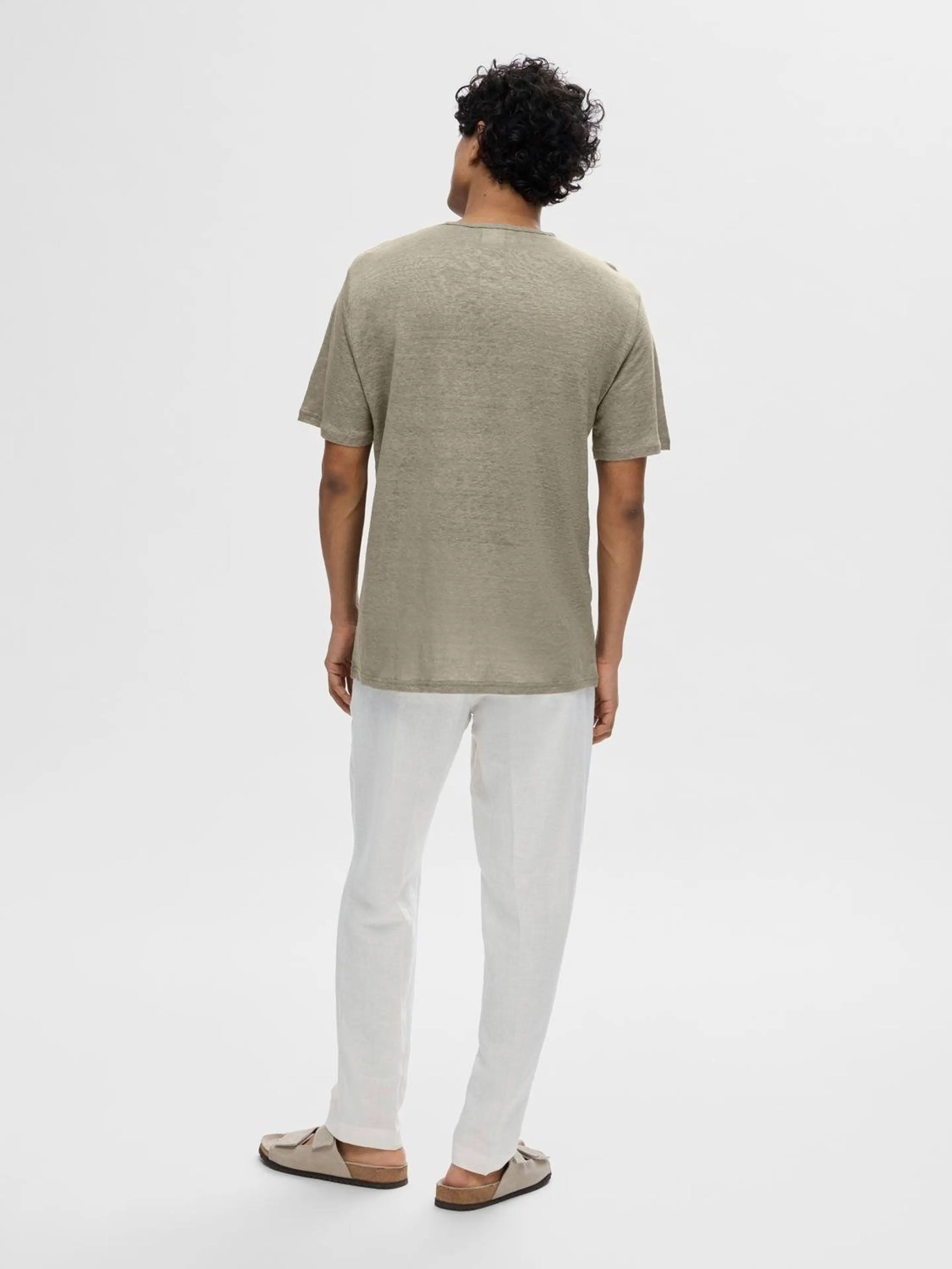 SELECTED HOMME Slhbet linen ss o-neck t-paita