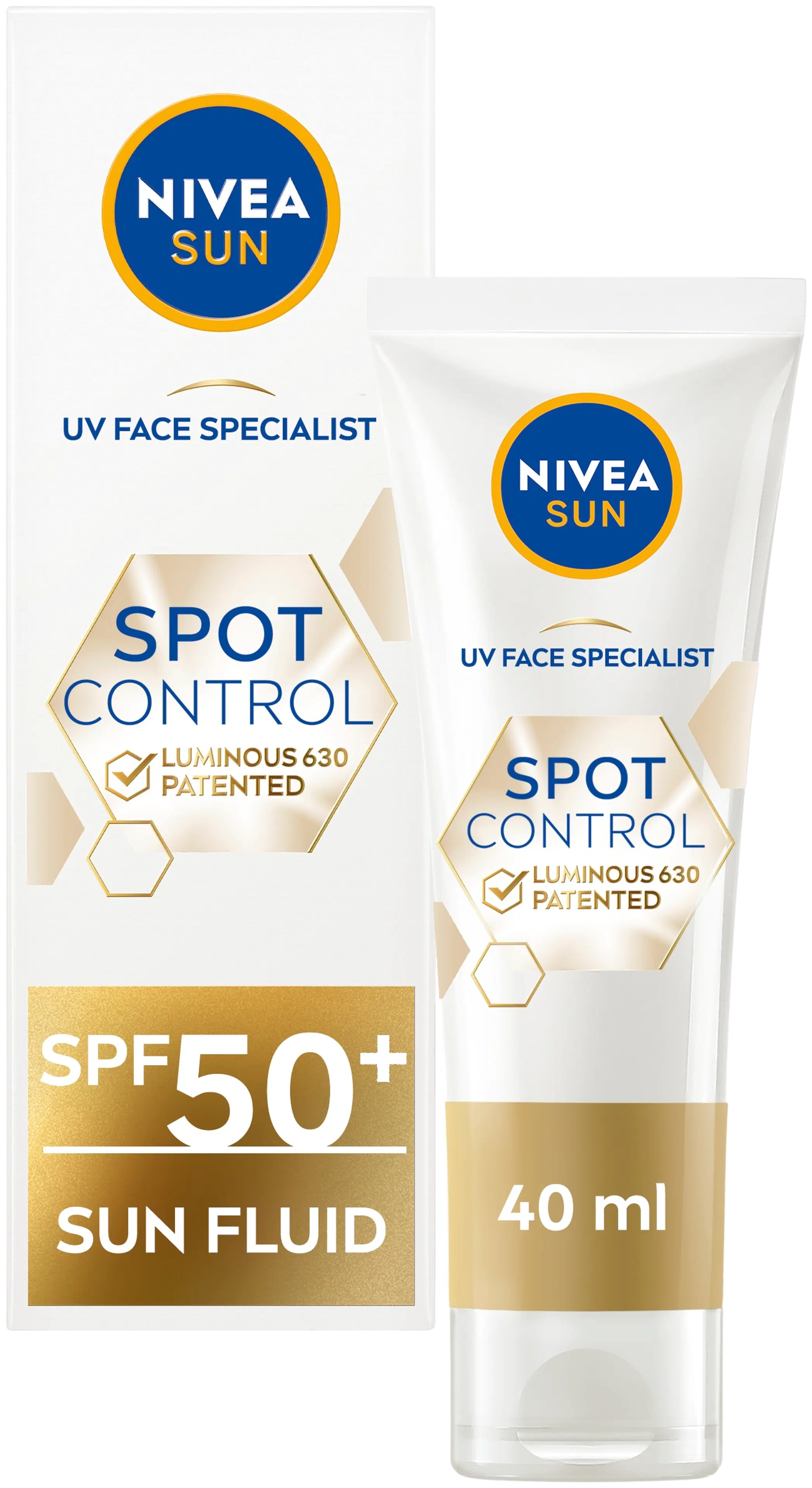 NIVEA SUN 40ml UV Face LUMINOUS630® Spot Control SK50+ -aurinkovoide