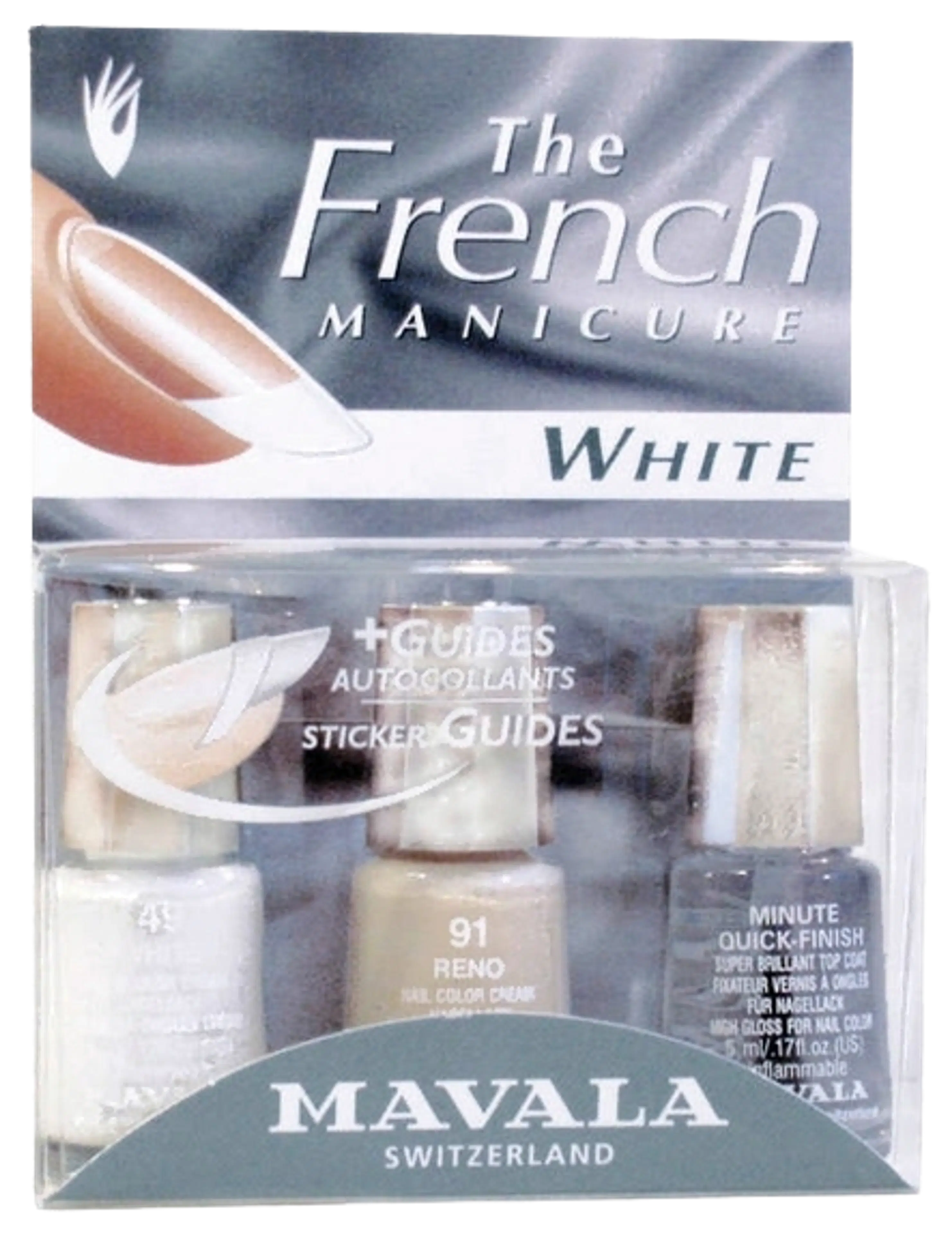 Mavala 3x5ml Franch Manicure Kit White ranskalainen manikyyri valkoinen + tarrat