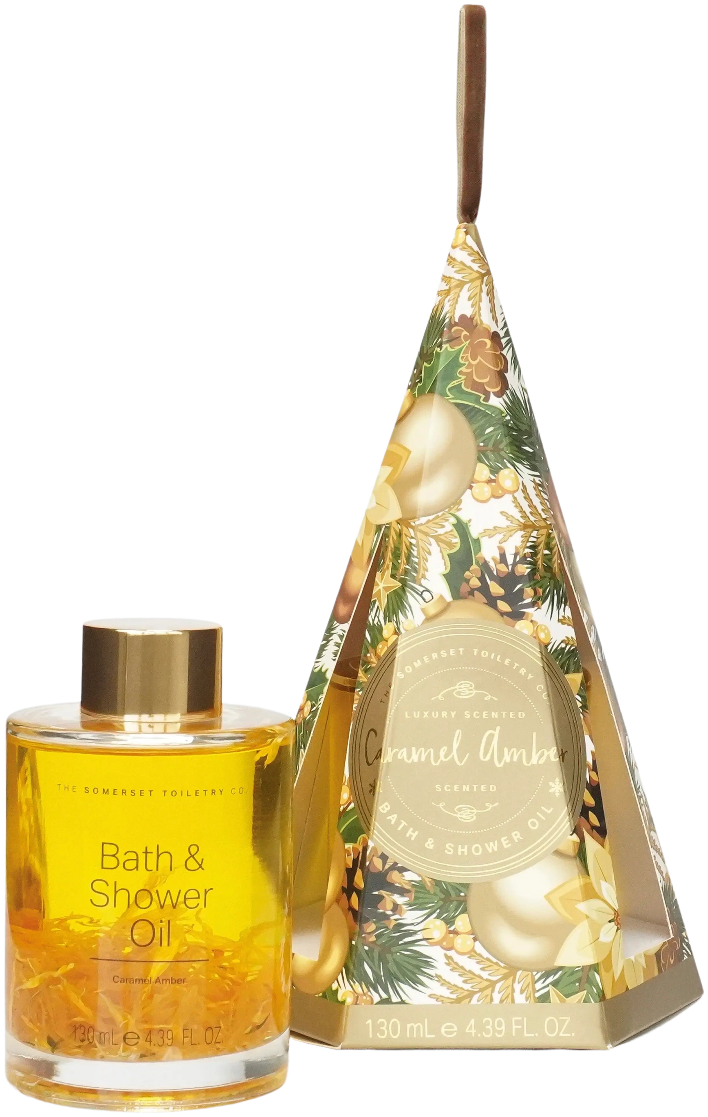 The Somerset Toiletry Co Festive Gold Caramel Amber lahjapakkaus