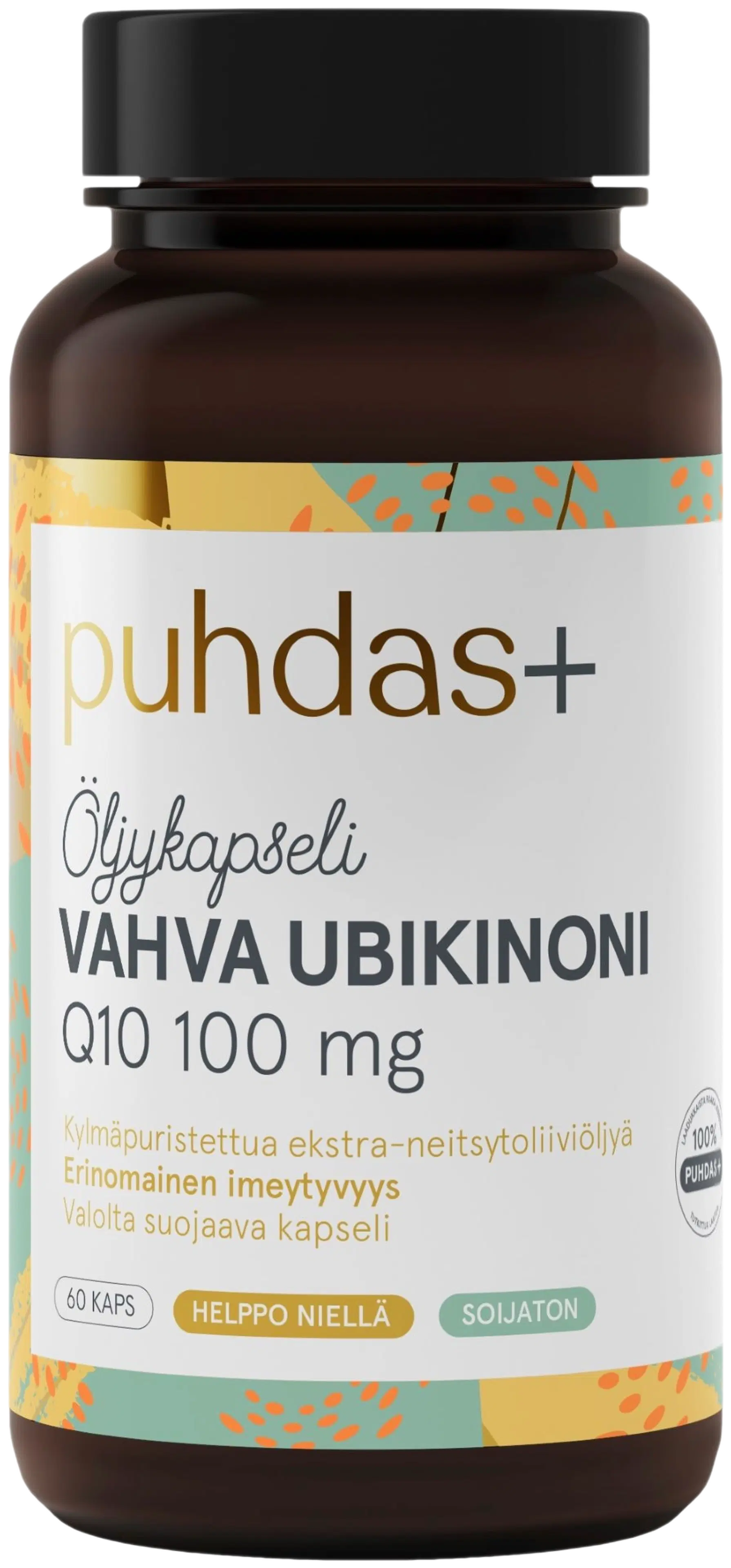 Puhdas+ Vahva Ubikinoni Q10 100 mg Öljykapseli 60 kaps