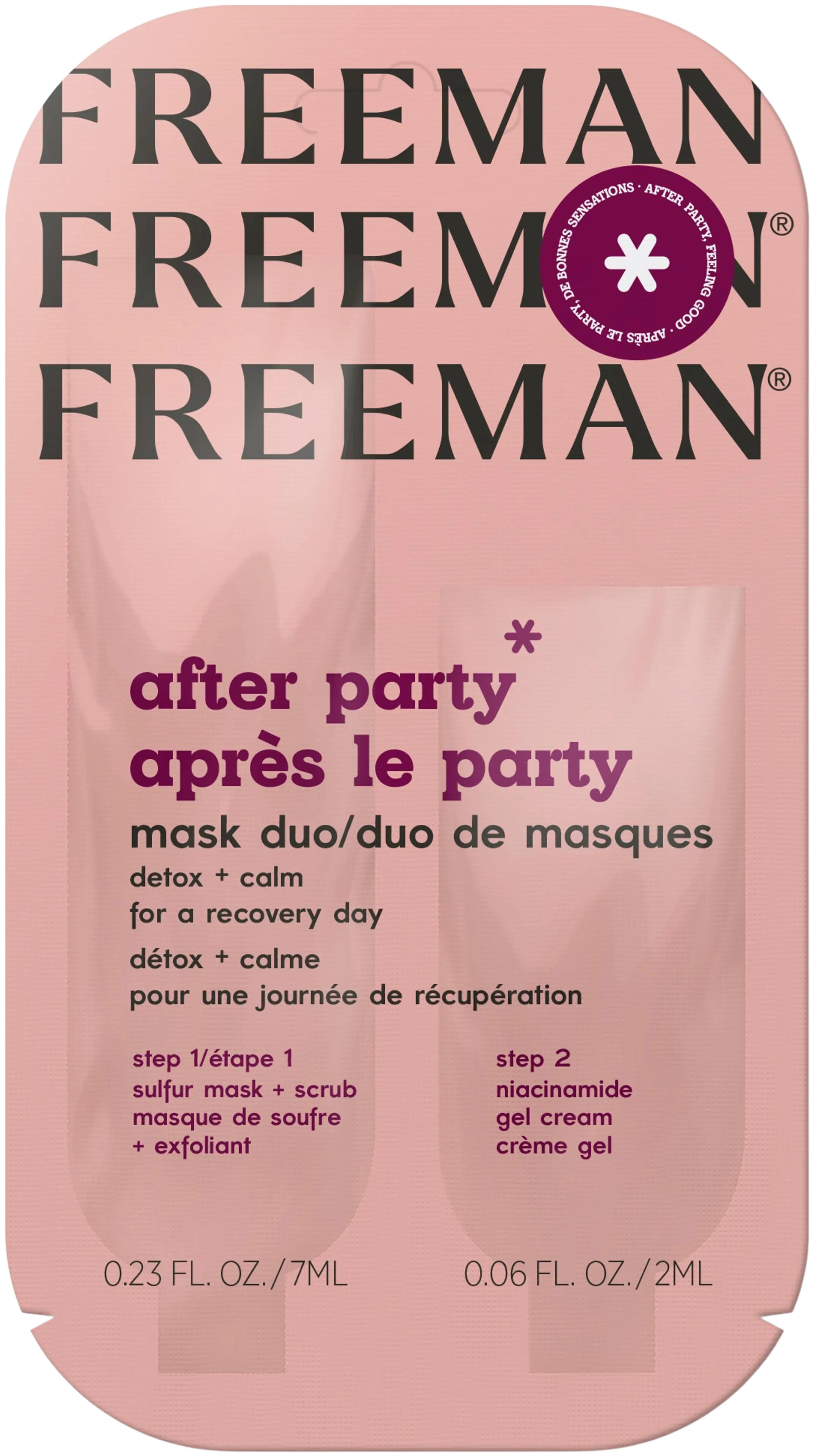 Freeman After Party Dtx Duo Sachet -naamio+voide 7+2ml