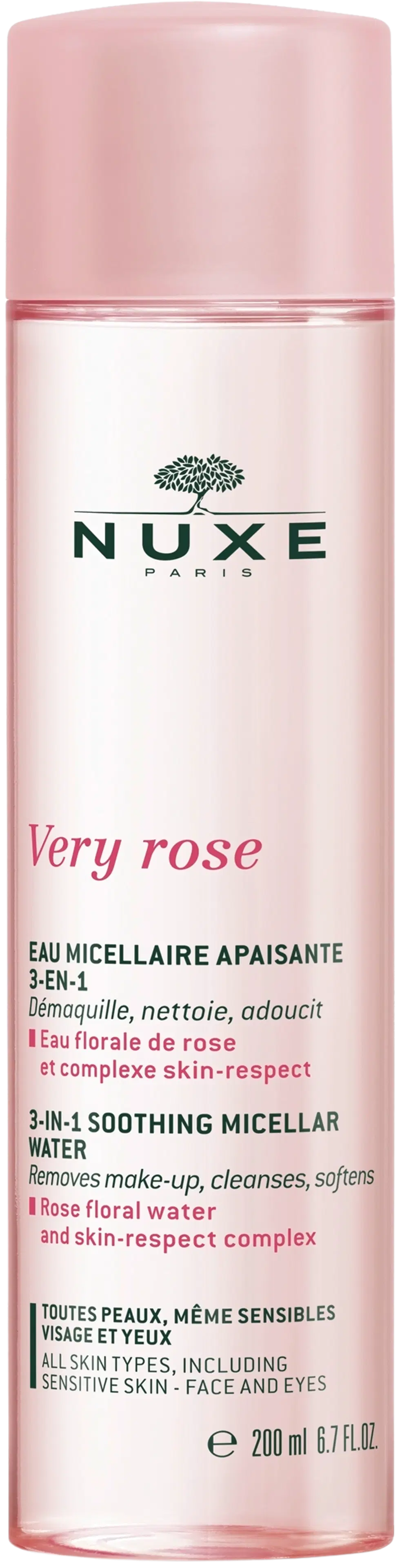 NUXE Very Rose 3-in-1 Soothing Micellar Water for face and eyes misellivesi 200 ml