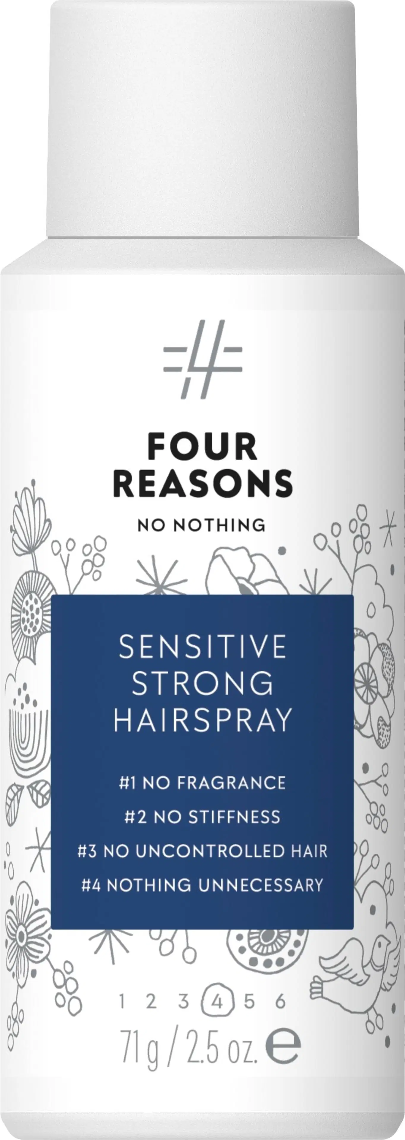 Four Reasons No nothing Sensitive Strong Hairspray hiuskiinne 100 ml