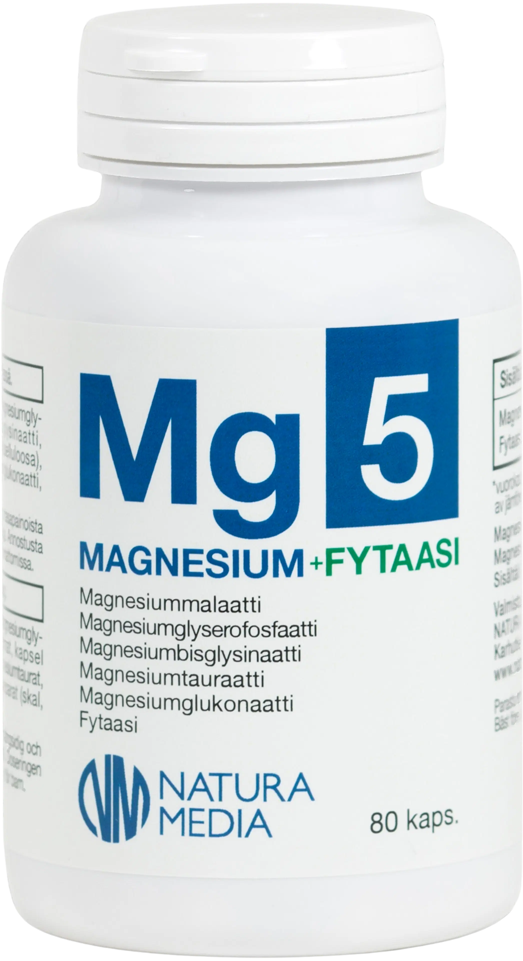 Natura Media Mg5 magnesium+fytaasi 80 kaps.