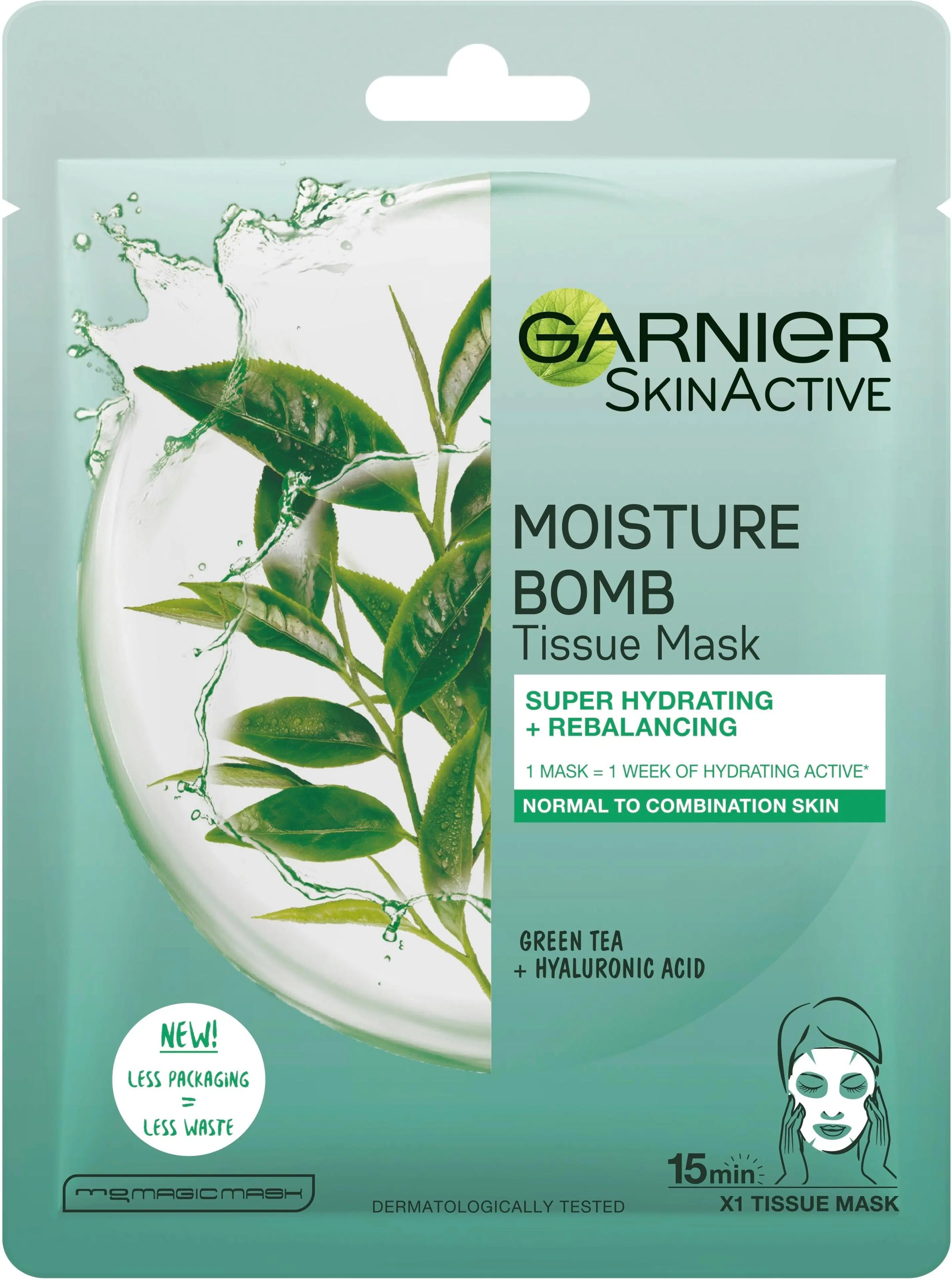 Garnier Skin Active Moisture Bomb kosteuttava kangasnaamio normaalille ja sekaiholle 32g