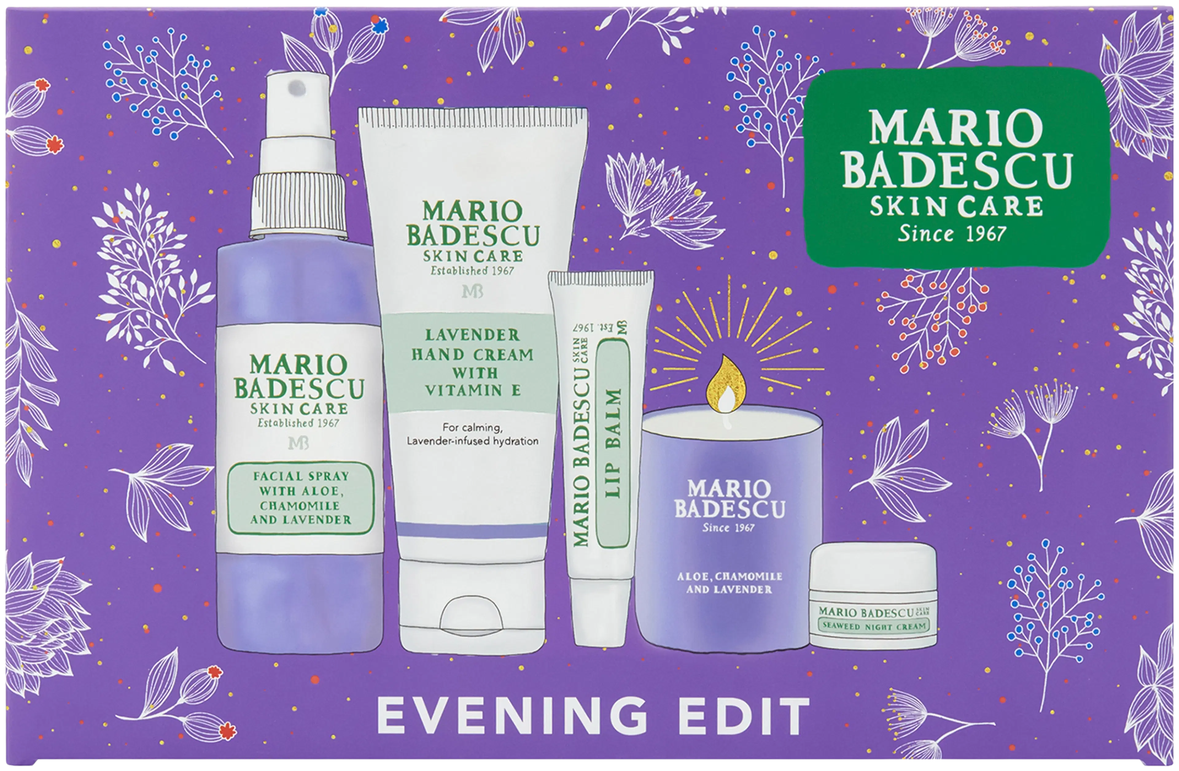 Mario Badescu Lavender Evening Edit Kit lahjapakkaus