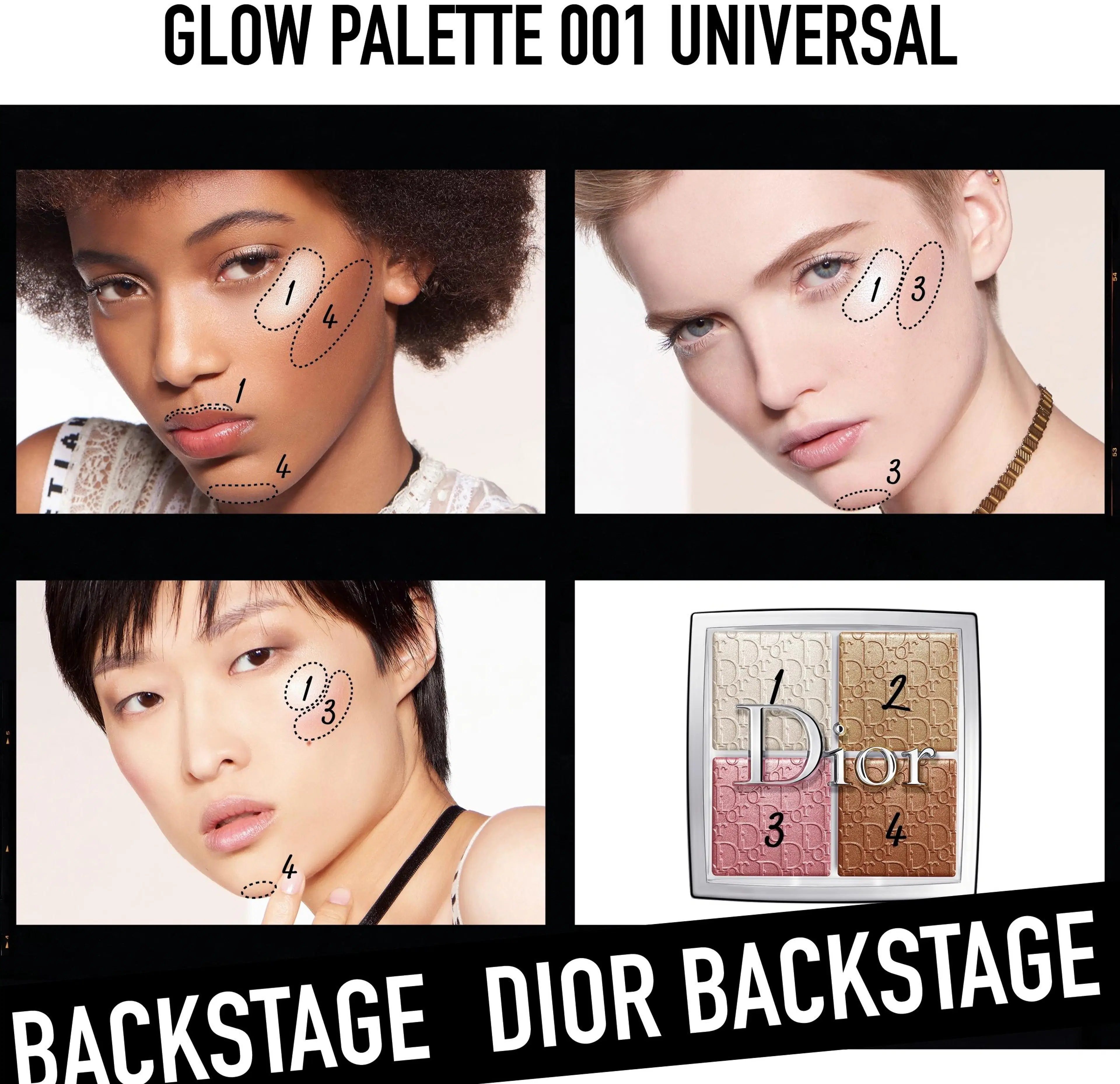 DIOR Backstage face glow palette korostuspaletti 10g