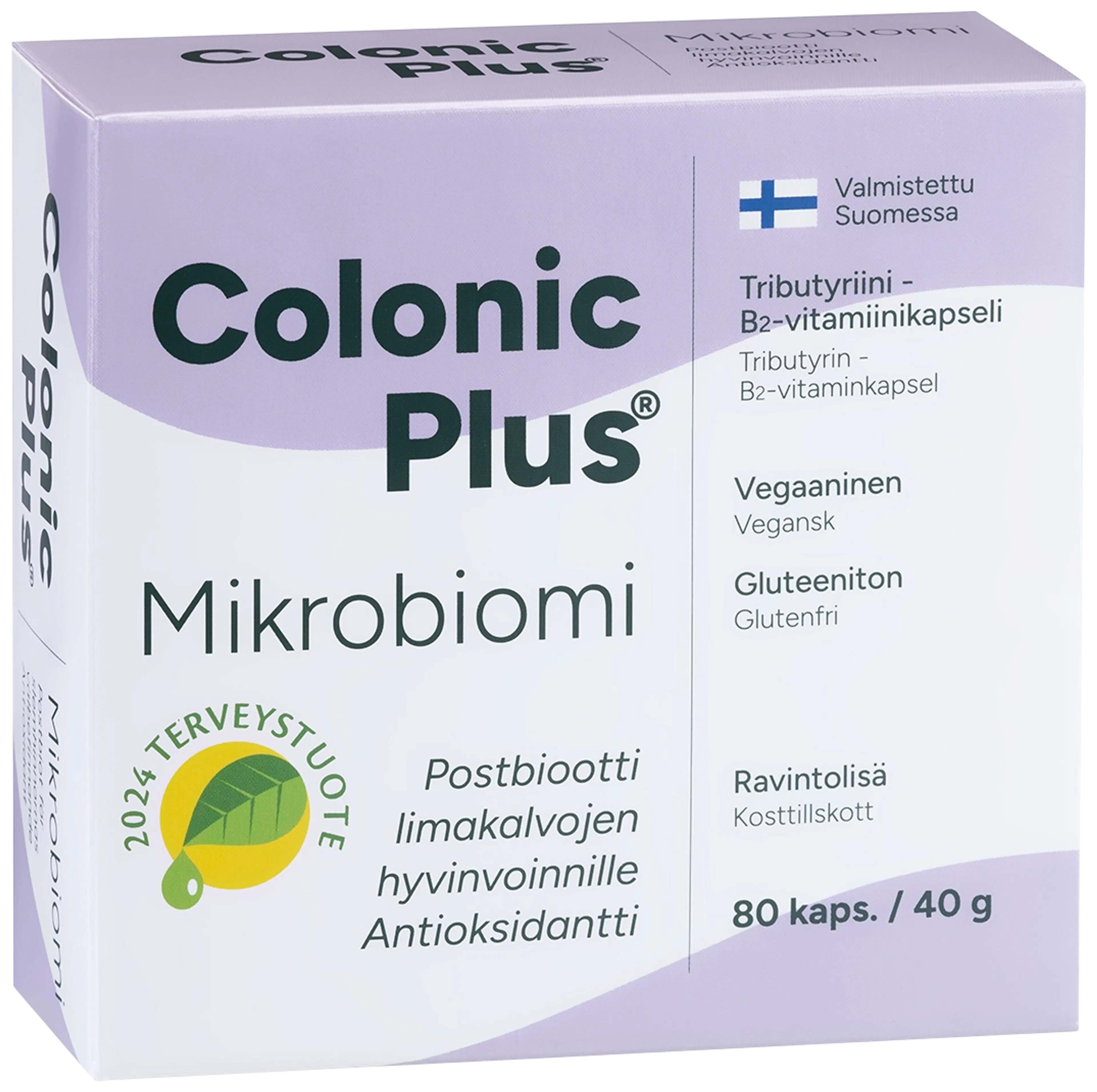 Colonic Plus Mikrobiomi Tributyriini - B2-vitamiinikapseli 80 kaps