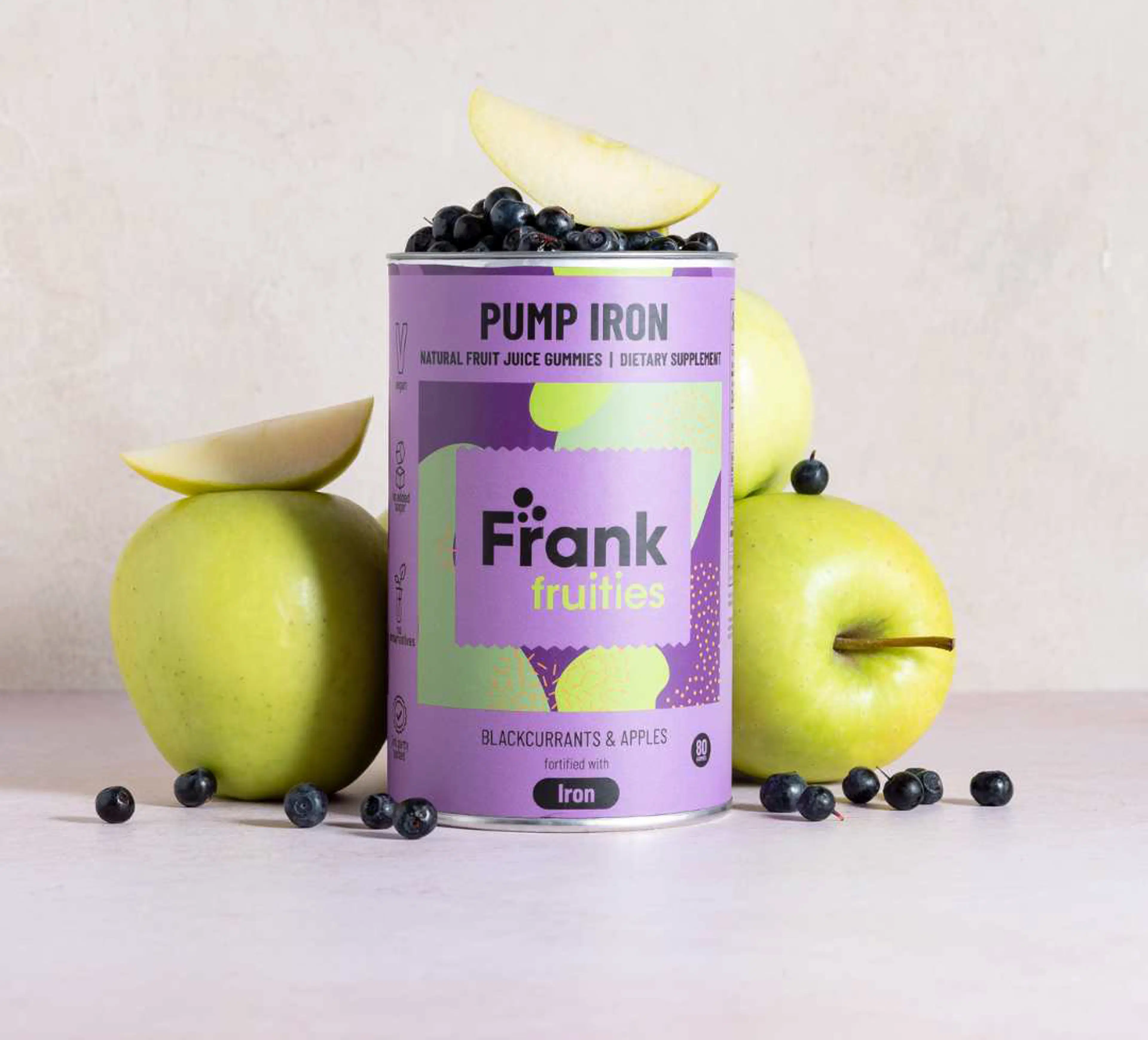 Frank fruities Pump Iron rautavalmiste ravintolisä 80 kpl 200 g