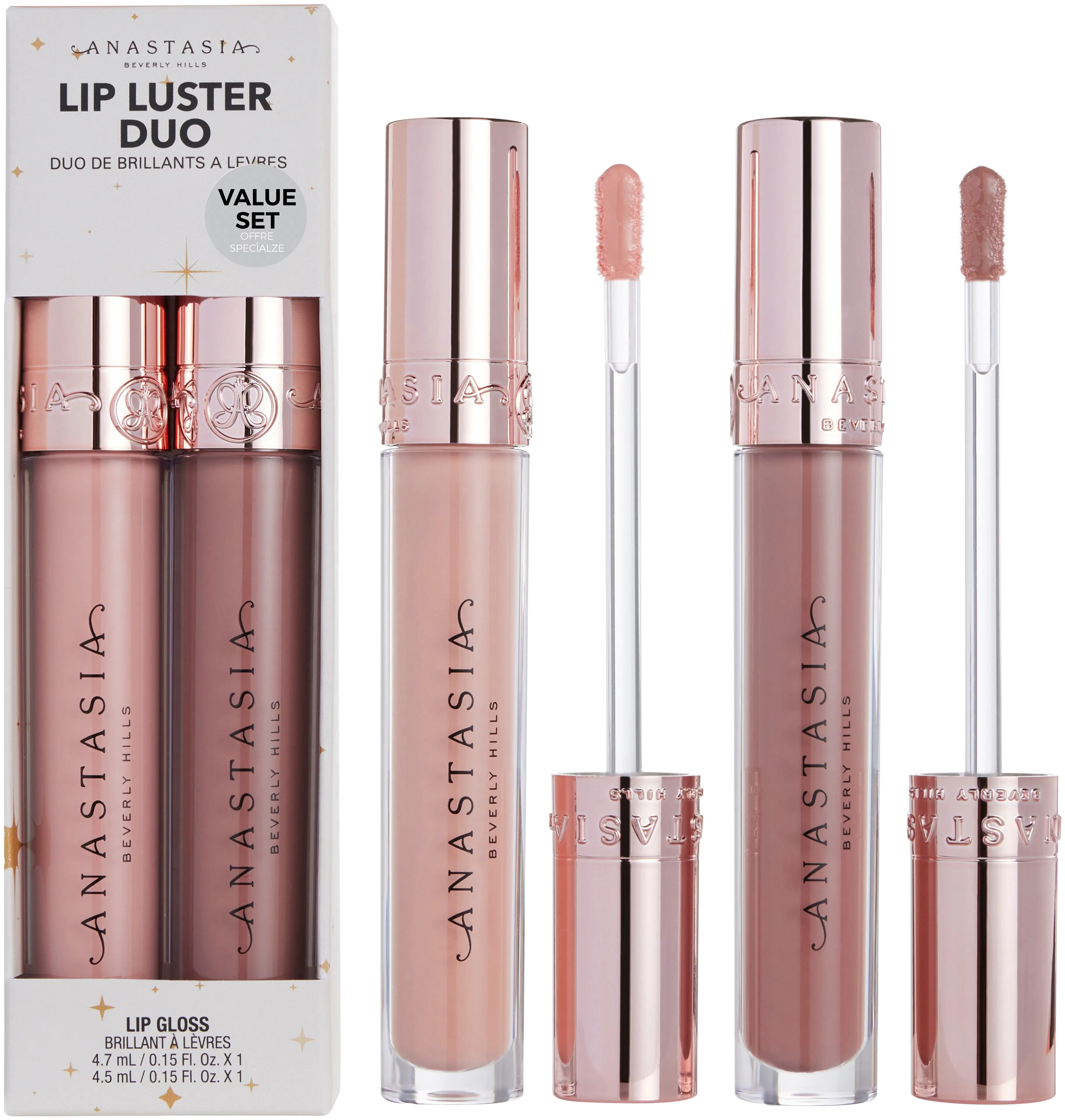 Anastasia Beverly Hills ABH Lip Luster Duo Deep Taupe & Guava pakkaus