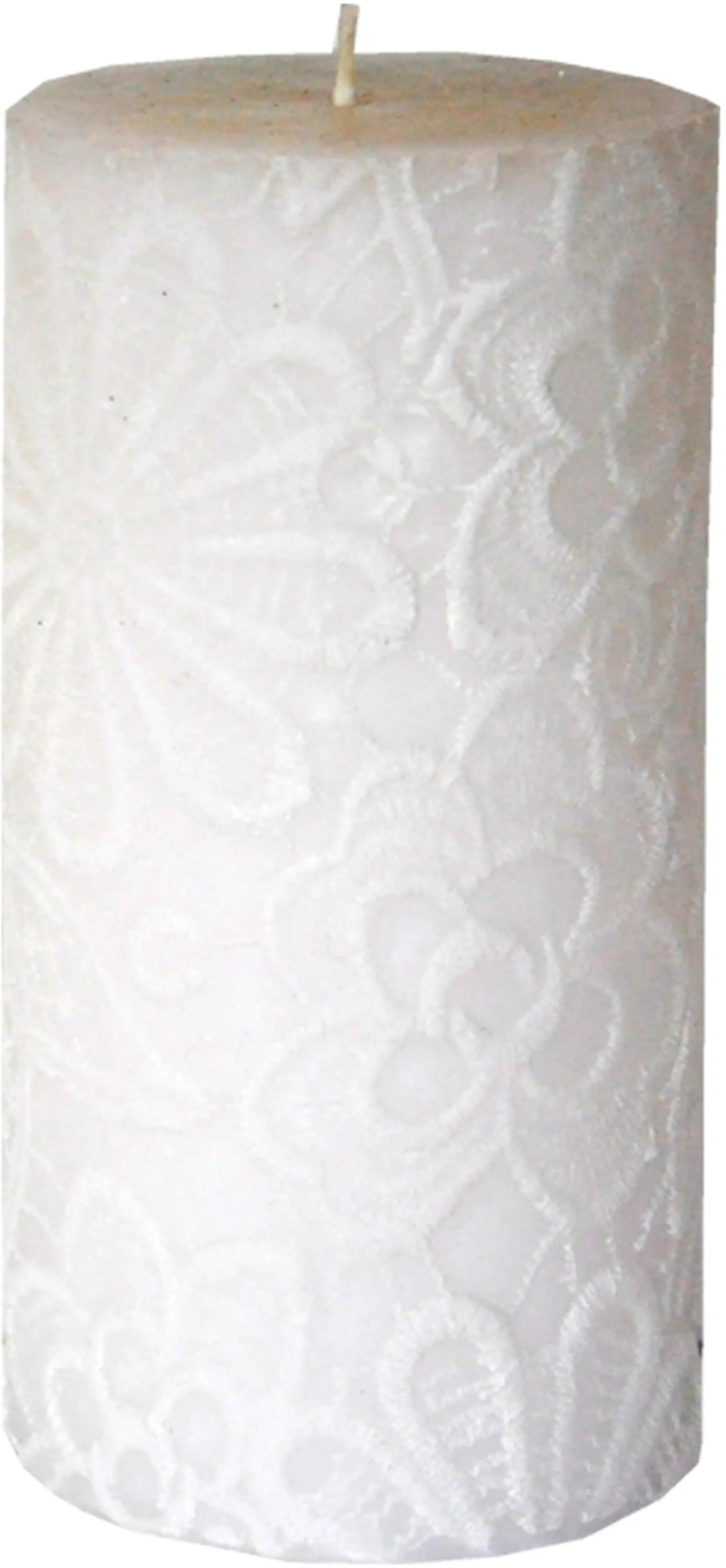 Finnmari Pitsikukka kynttilä 7x14 cm valkoinen