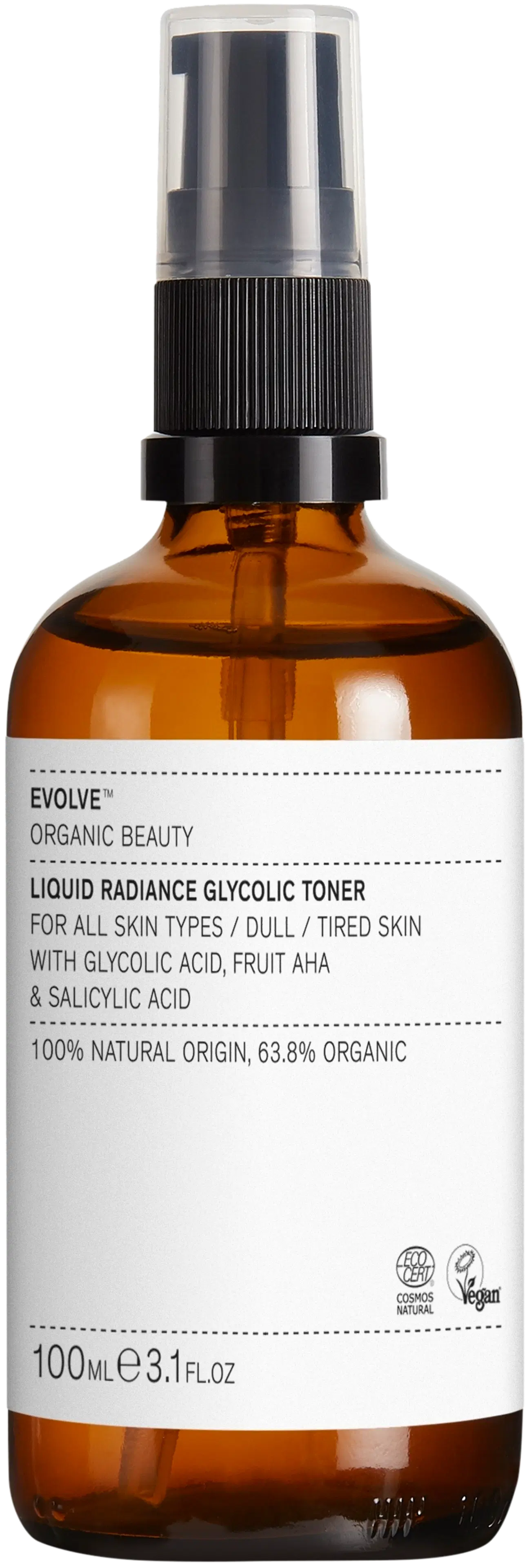 Evolve Organic Beauty Liquid Radiance Glycolic Toner Kasvovesi 100 ml