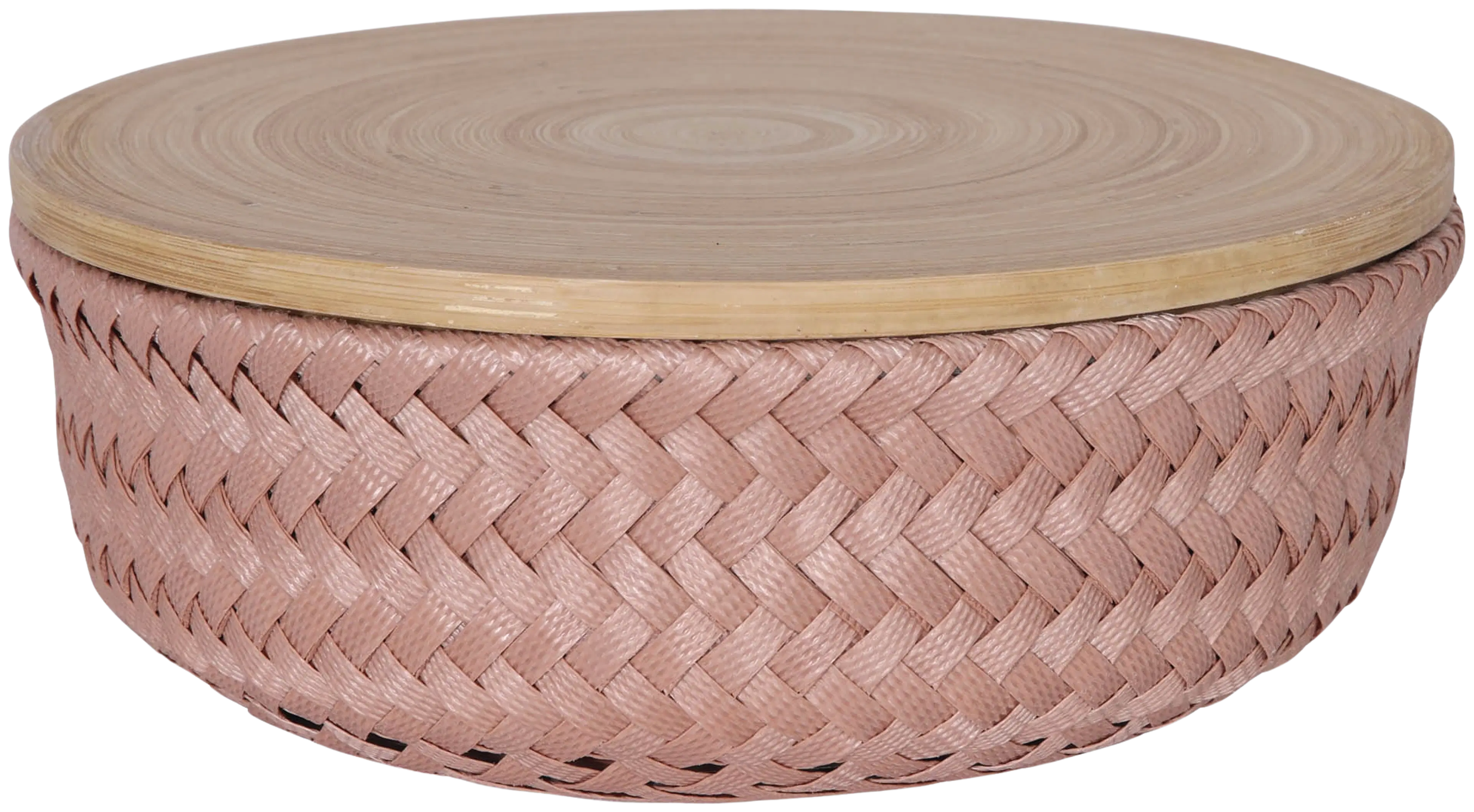 Handed By pyöreä kierrätysmuovinen rasia bambukannella roosa s 8 x 21 cm