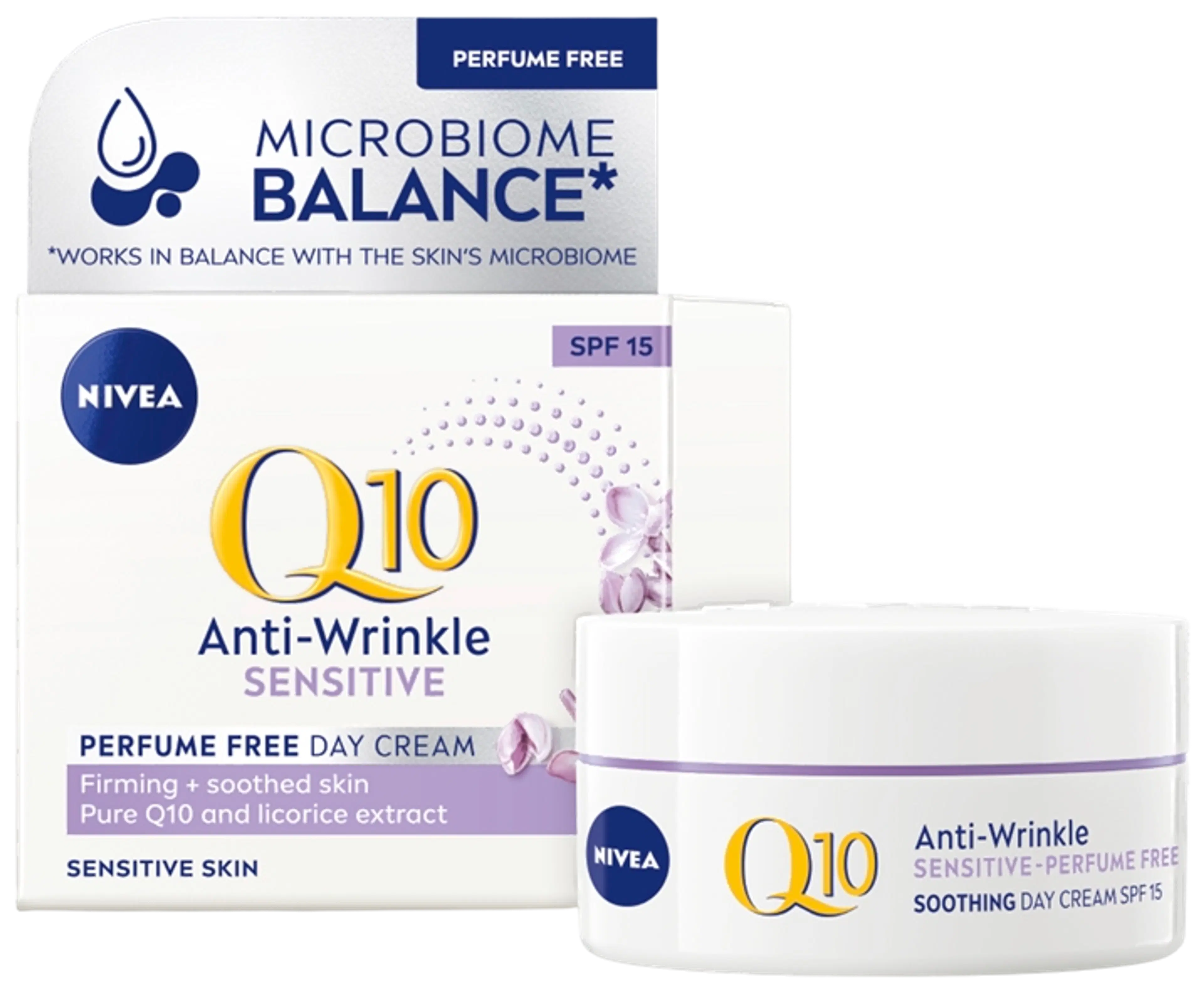 NIVEA 50ml Q10 Anti-Wrinkle Sensitive Perfume Free Day Cream -päivävoide
