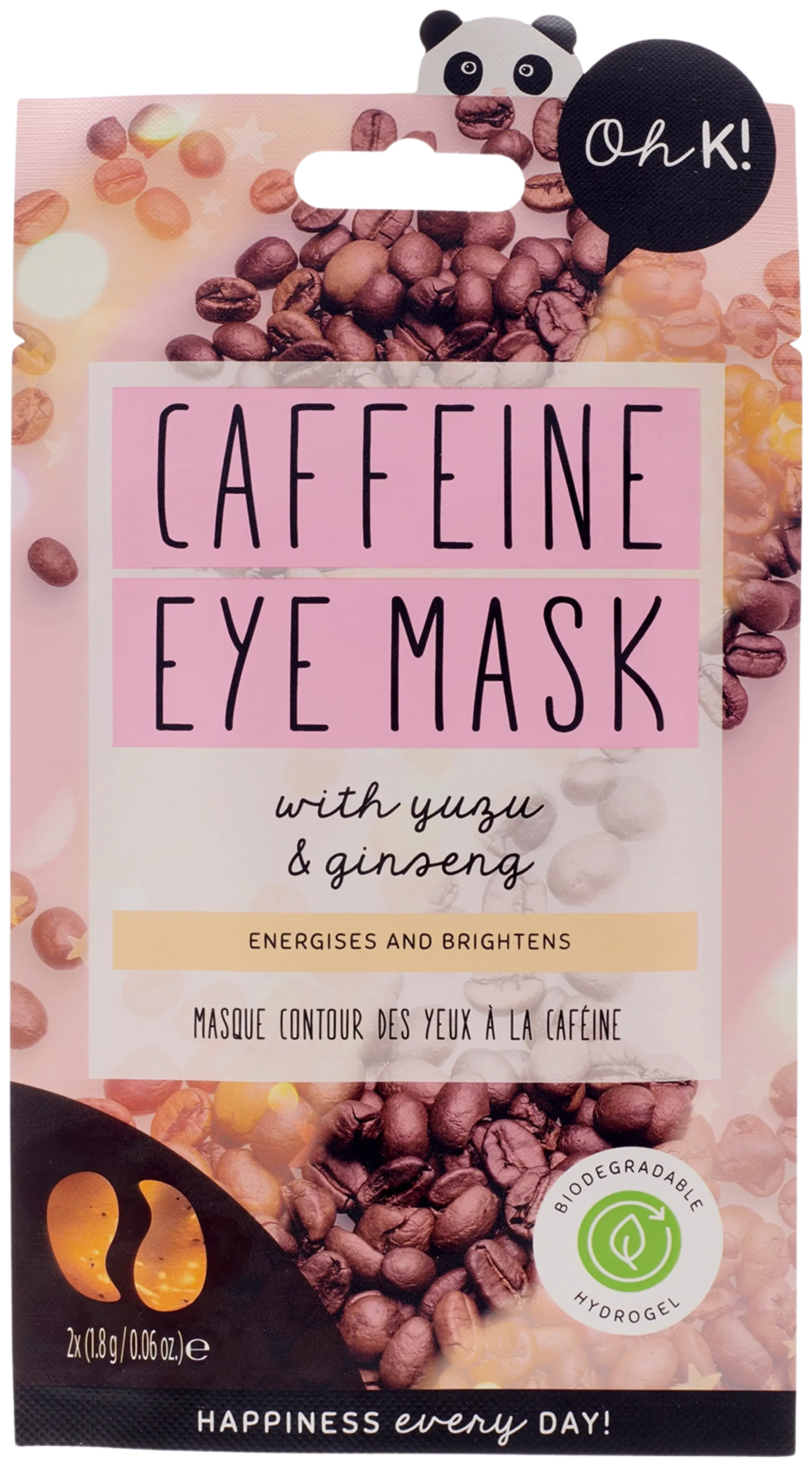 OhK! Caffeine Eye Mask silmänalusnaamiot 2 kpl