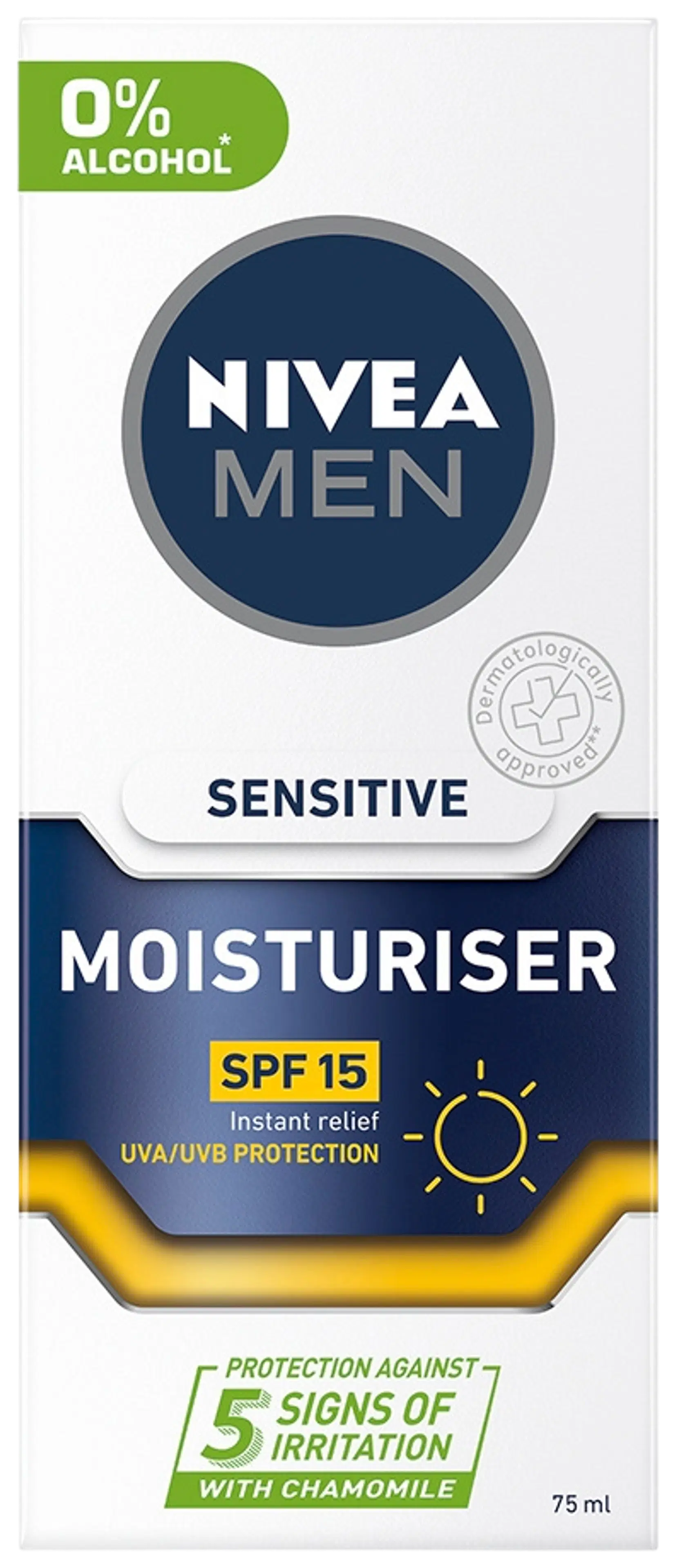 NIVEA MEN 75ml Sensitive Moisturiser SK15 -kasvovoide