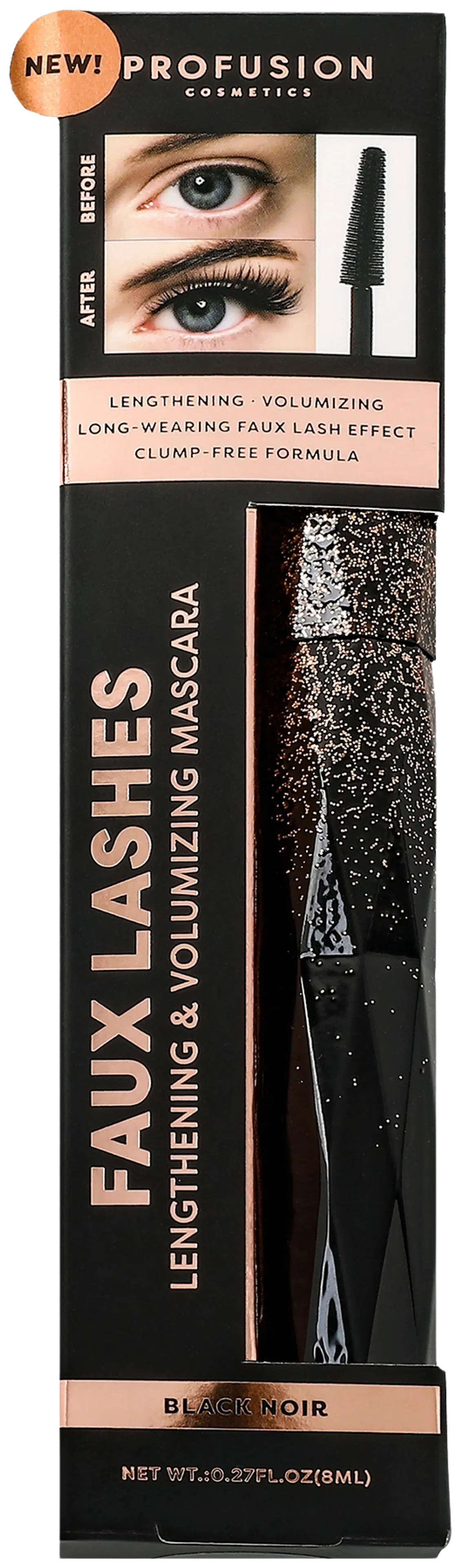 Profusion Faux Lashes Lengthening & Volumizing Mascara Black Noir ripsiväri 8 ml