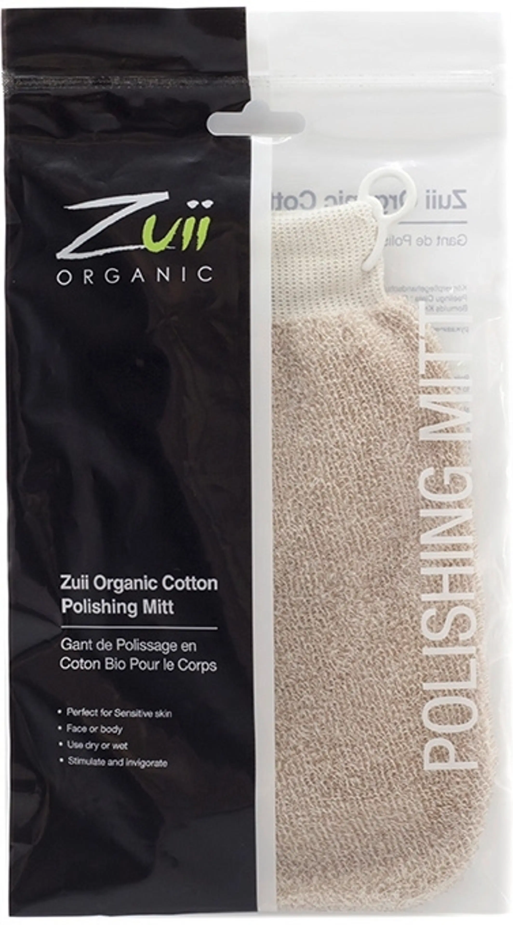 Zuii Organic Cotton Polishing Mitt luomupuuvillainen kuorintakinnas