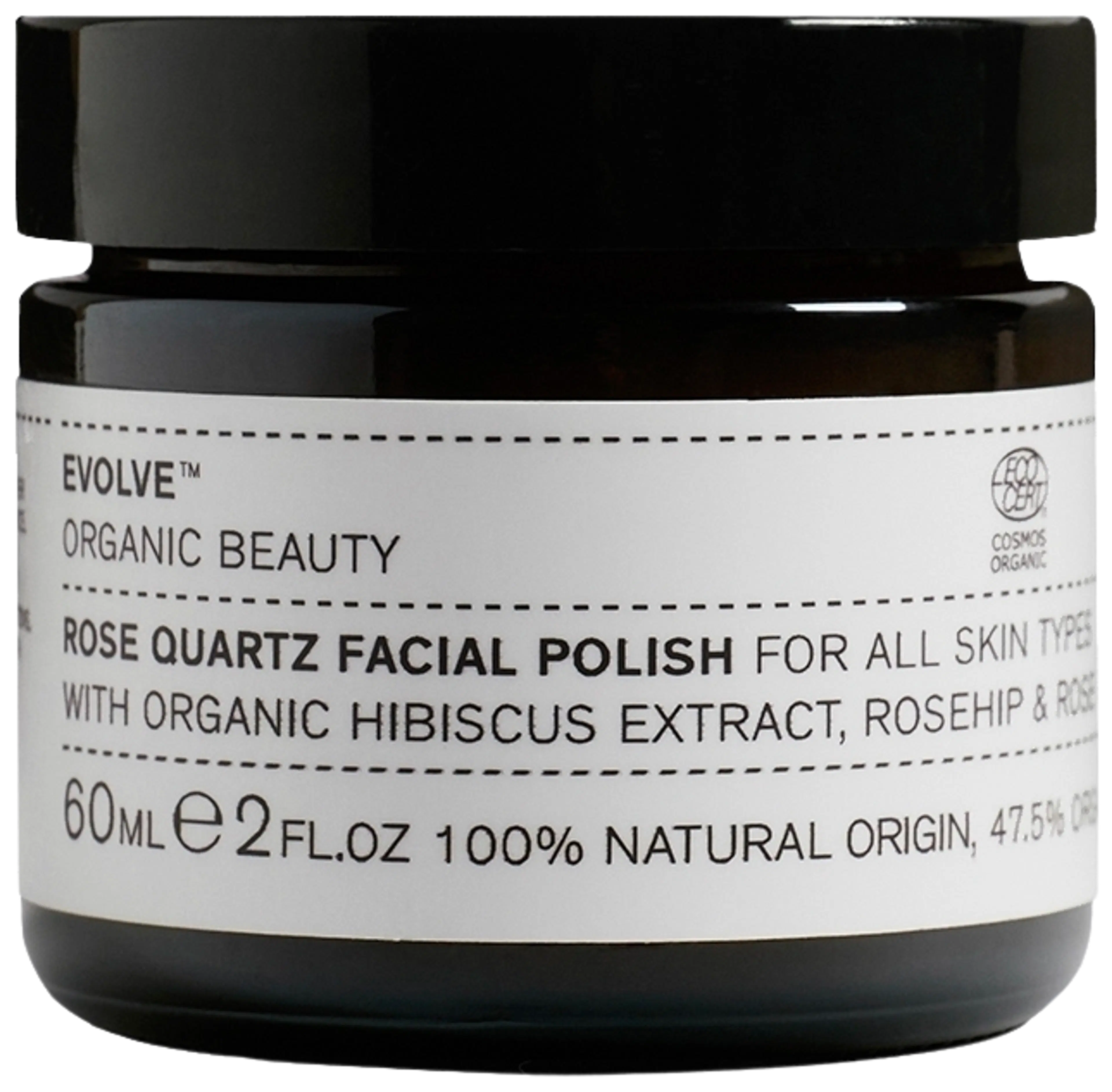 Evolve Organic Beauty Rose Quartz Facial Polish Ruusu & Kvartsi Kasvokuorinta 60 ml