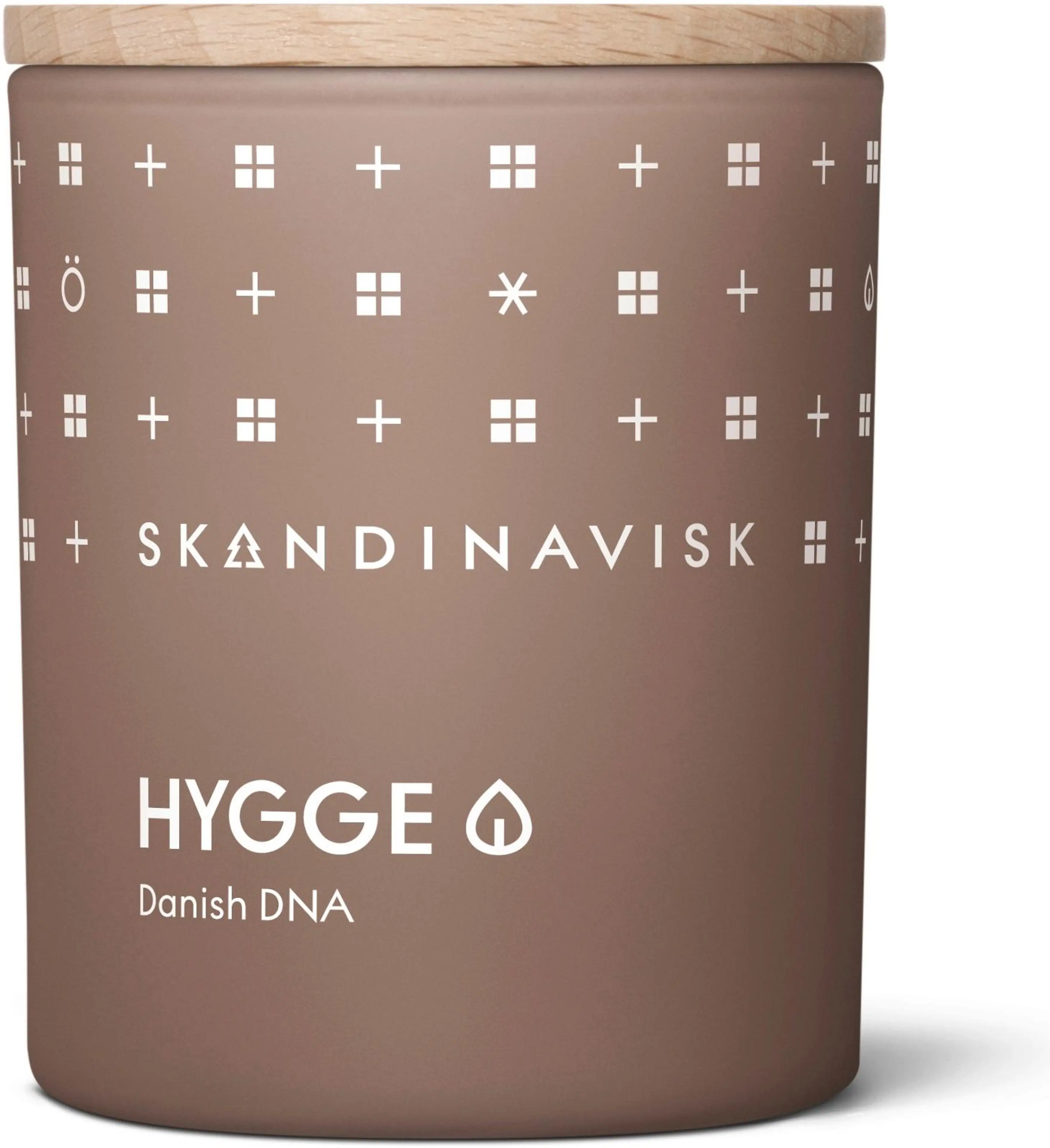 Skandinavisk HYGGE Tuoksukynttilä puukannella 65g, ruskea