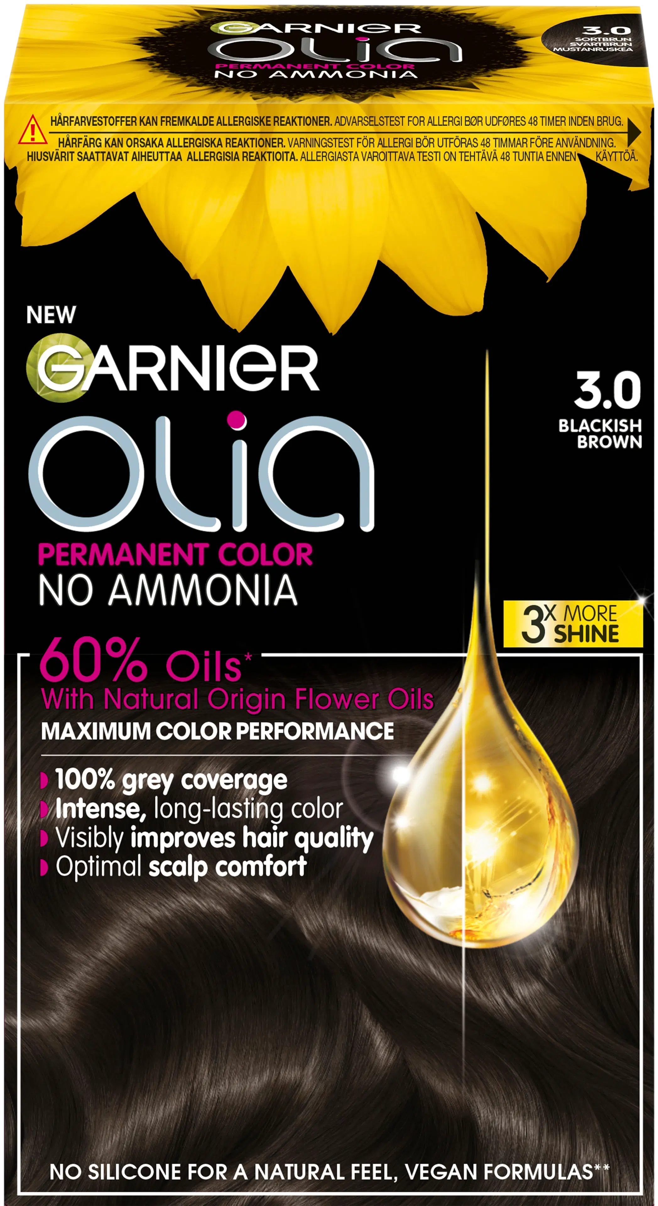 Garnier Olia 3.0 Soft Black kestoväri 174ml