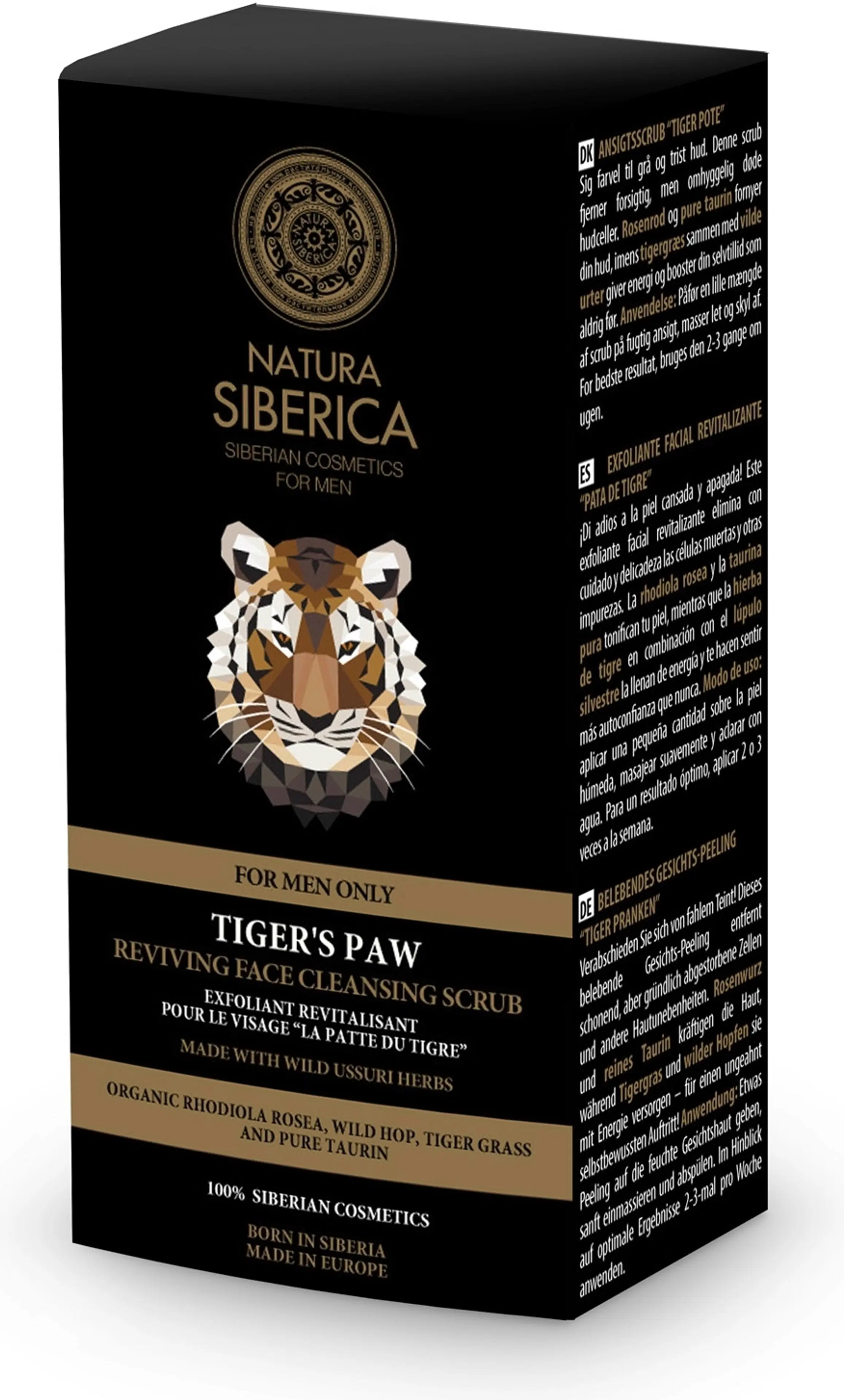 Natura Siberica Men Tigers Paw -  kirkastava kasvokuorinta 150 ml
