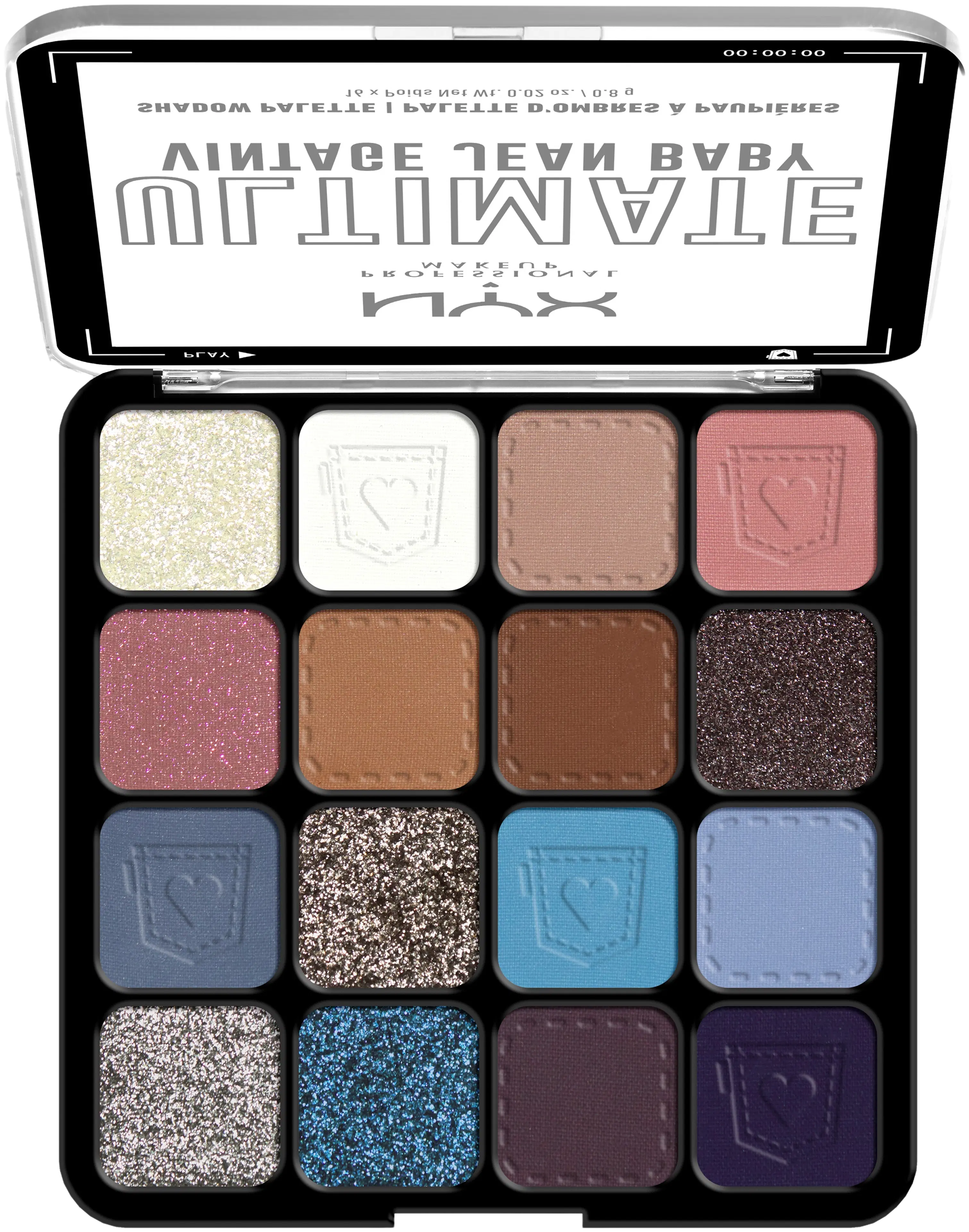 NYX Professional Makeup Ultimate Shadow Palette -luomiväripaletti 01W Vintage Jean Baby 13,28 g