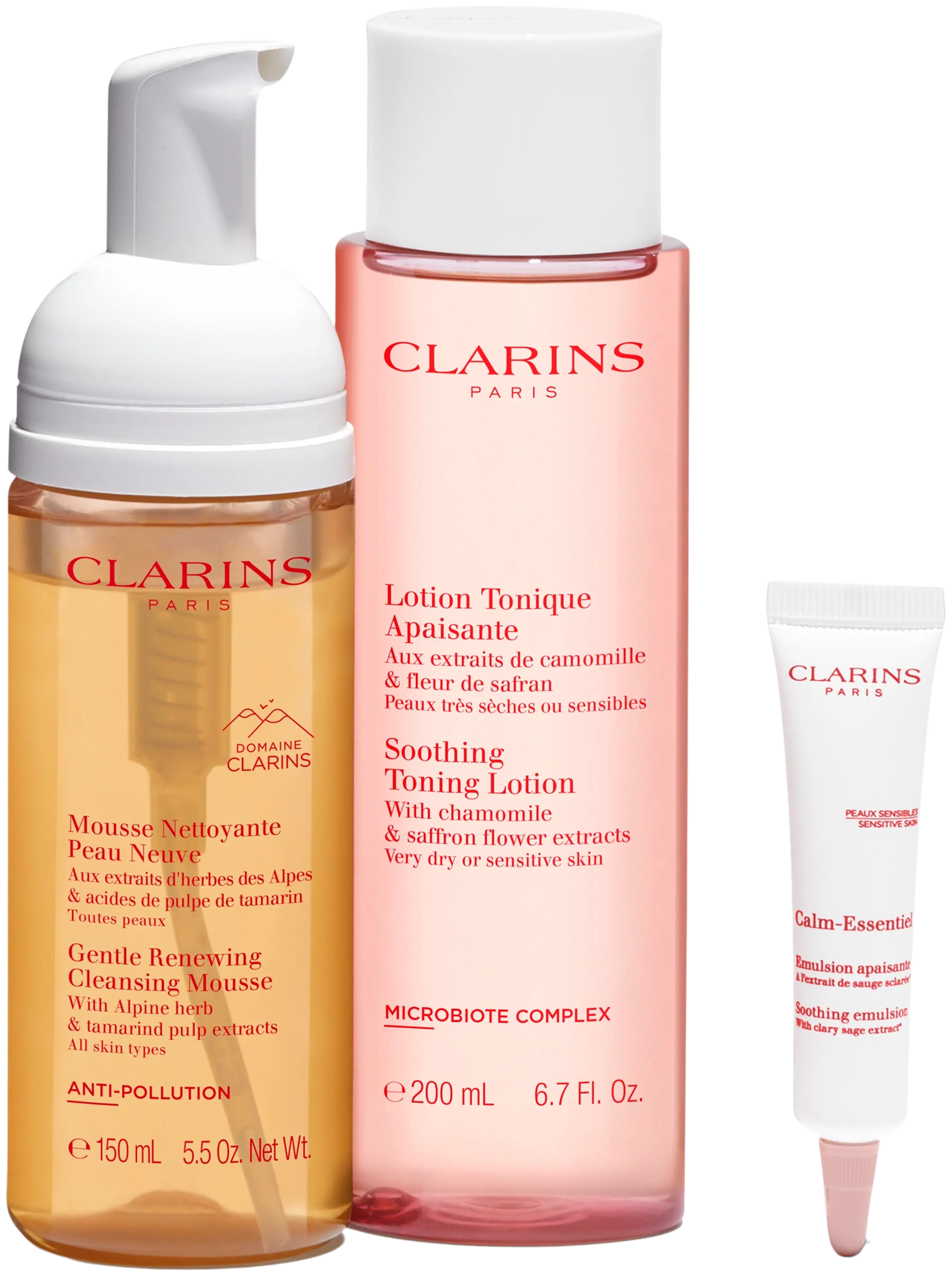 Clarins Cleansing Essentials puhdistussetti herkälle iholle