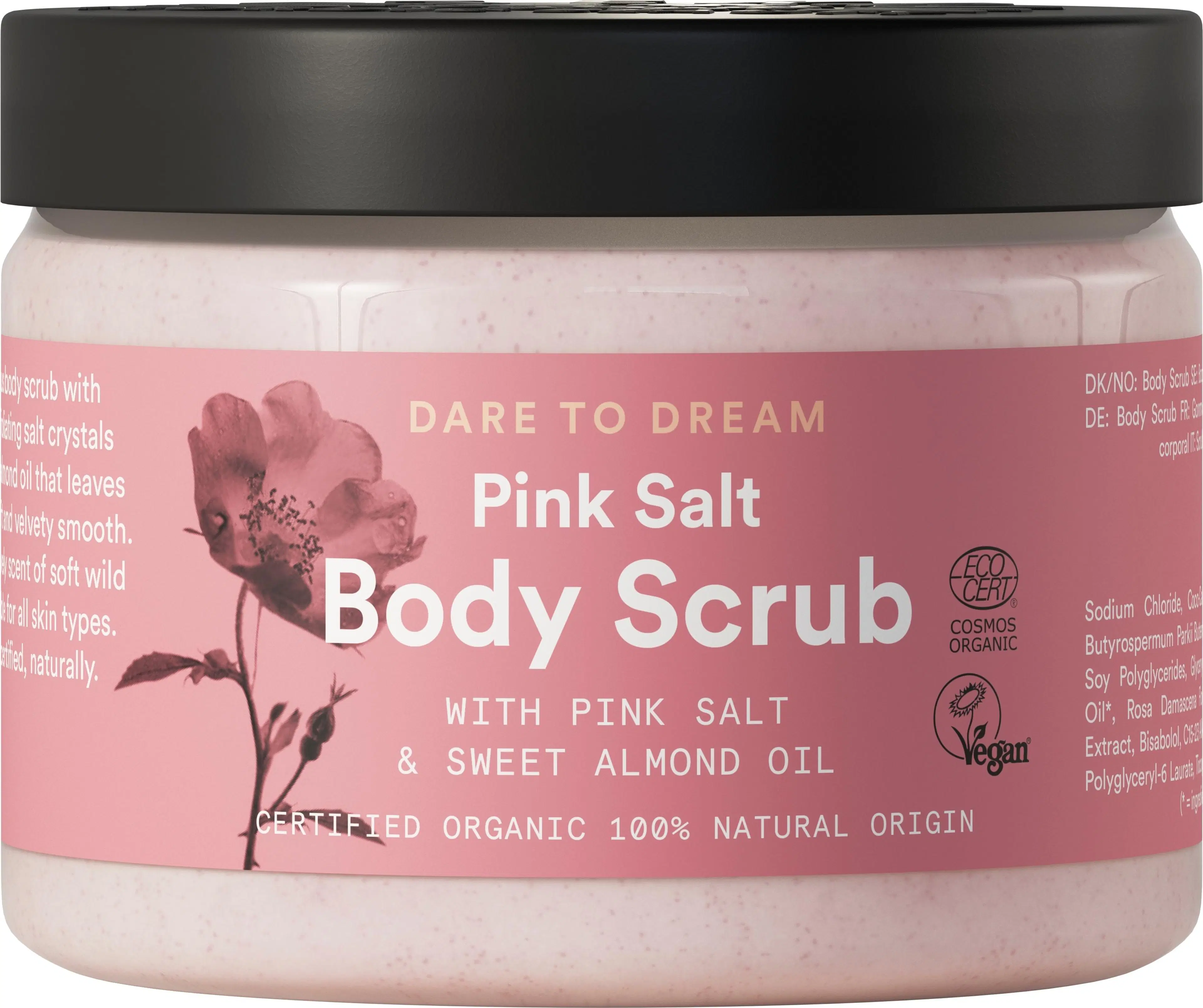 Urtekram Luomu Soft Wild Rose Pink Salt Vartalokuorinta 150ml
