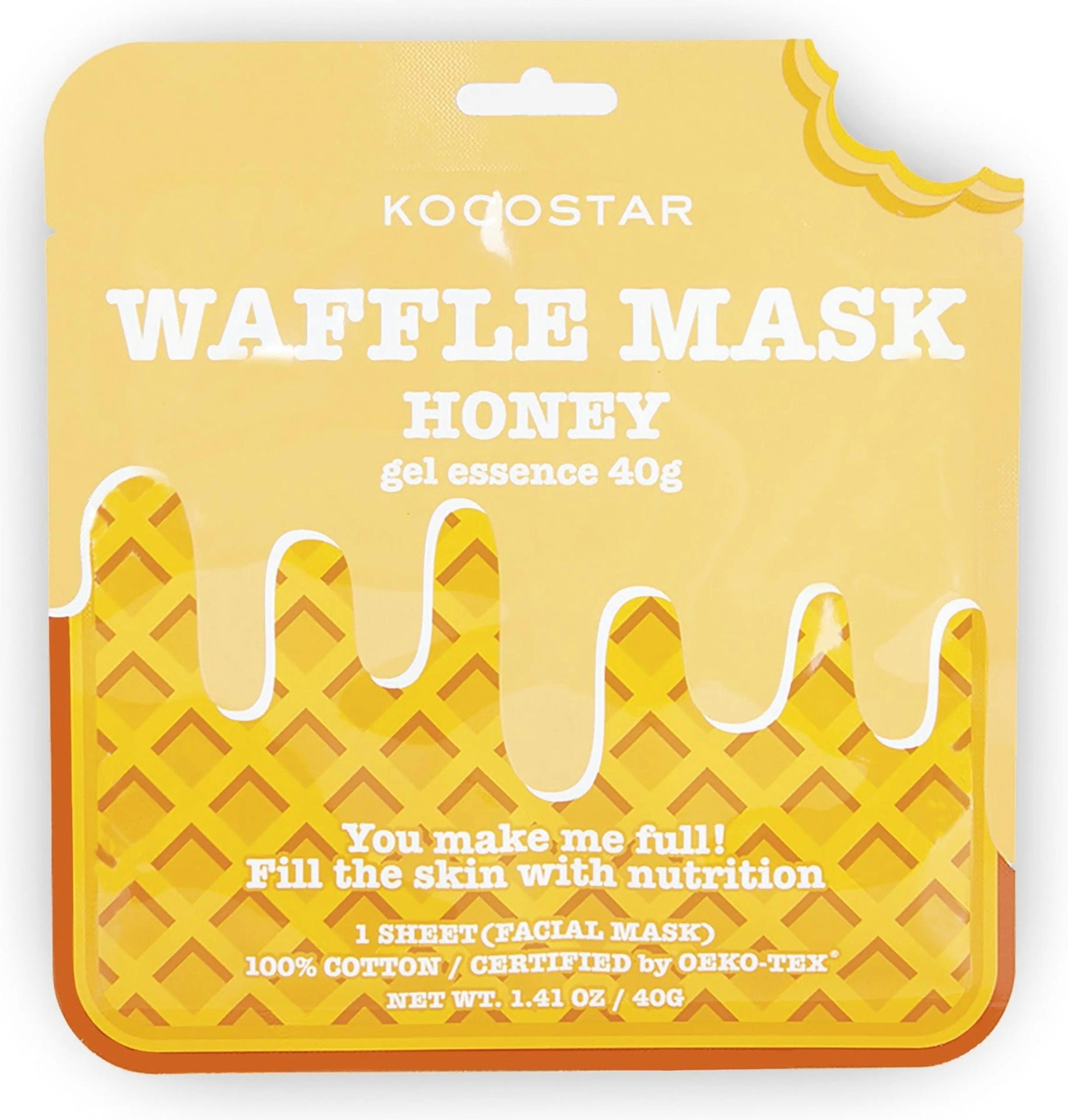 KOCOSTAR Waffle Mask Honey kosteuttava kangasnaamio 1kpl