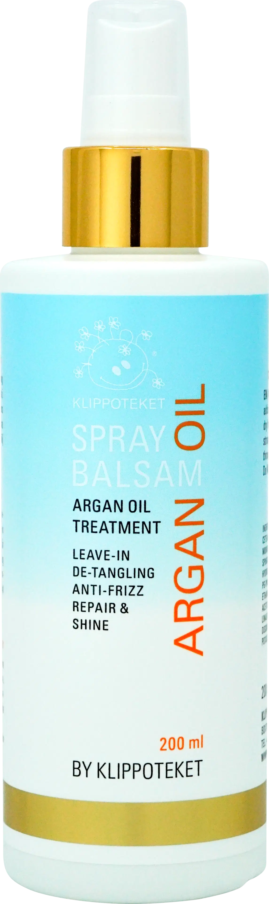 Klippoteket Argan Oil Detangling Spraybalsam Leave-in Spray jätettävä hoitoaine 200 ml